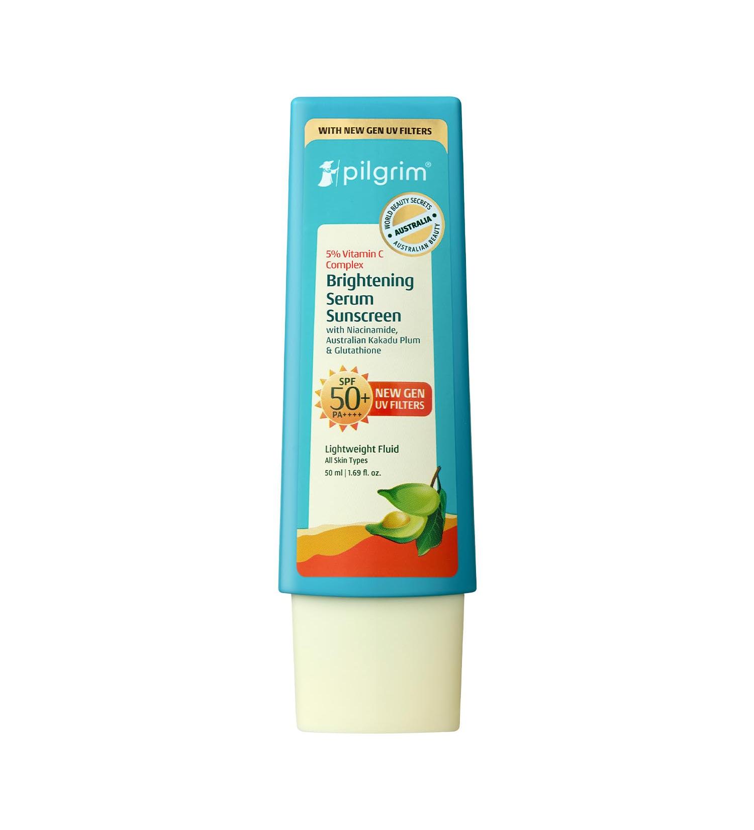 Pilgrim 5% Vitamin C Gel Sunscreen SPF 60 PA++++ | Ultra Light Broad Spectrum UVA UVB Protection with Kakadu Plum | Non Greasy Daily Face Sunscreen for All Skin Types | 1.52 Fl Oz (45ml) - Buy Online on GoSupps.com
