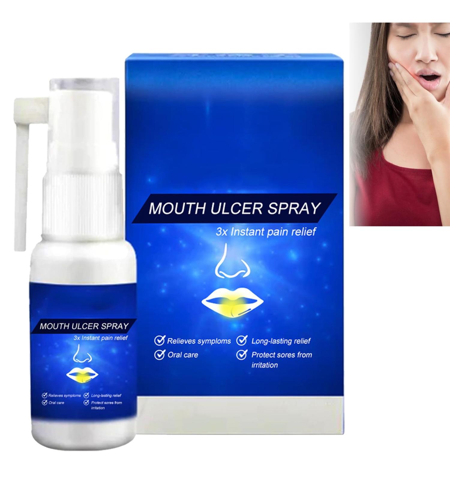 Spray de Soulagement Ulc res Spray Ulc res de la Bouche Spray De Soins Bucco-Dentaires Sprays de Soulagement des Maux de Dents Spray Contre les Aphtes Spray de Soulagement Ulc res Buccaux - Buy Online on GoSupps.com