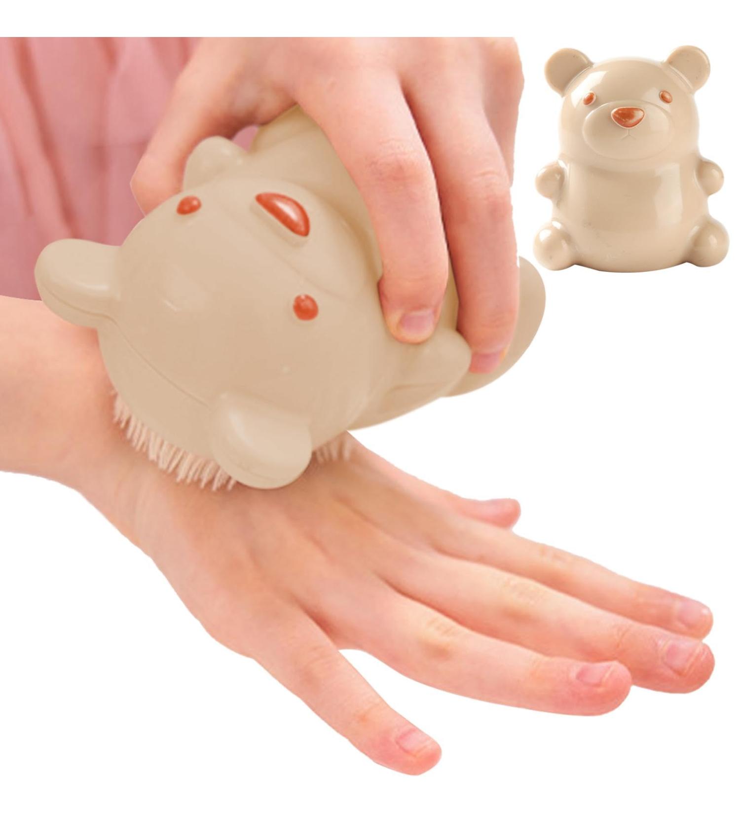 Shitafe Bear Finger Nail Brush | Cute Bear Cleaning Nail Brush | Easy To Grasp Gentle Bristles Nail Brush For Cleaning Fingernails Men And Women Beige - Buy Online on GoSupps.com