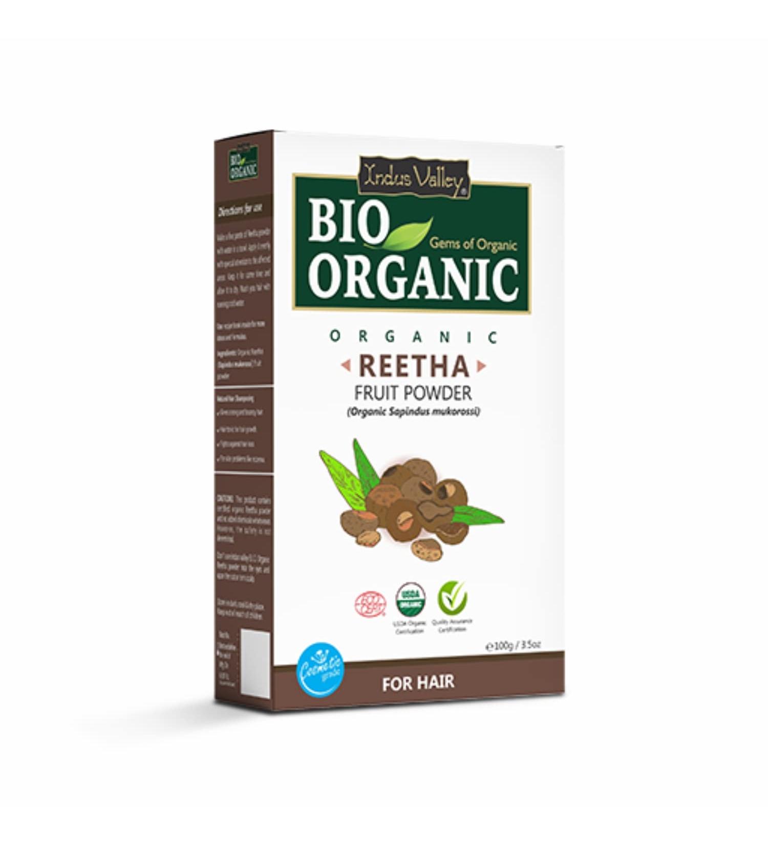 Buy Indus Valley Bio Organic Powder (Reetha) - Natural Hair Care & Eco-Friendly | International Shipping Available - Buy Online on GoSupps.com