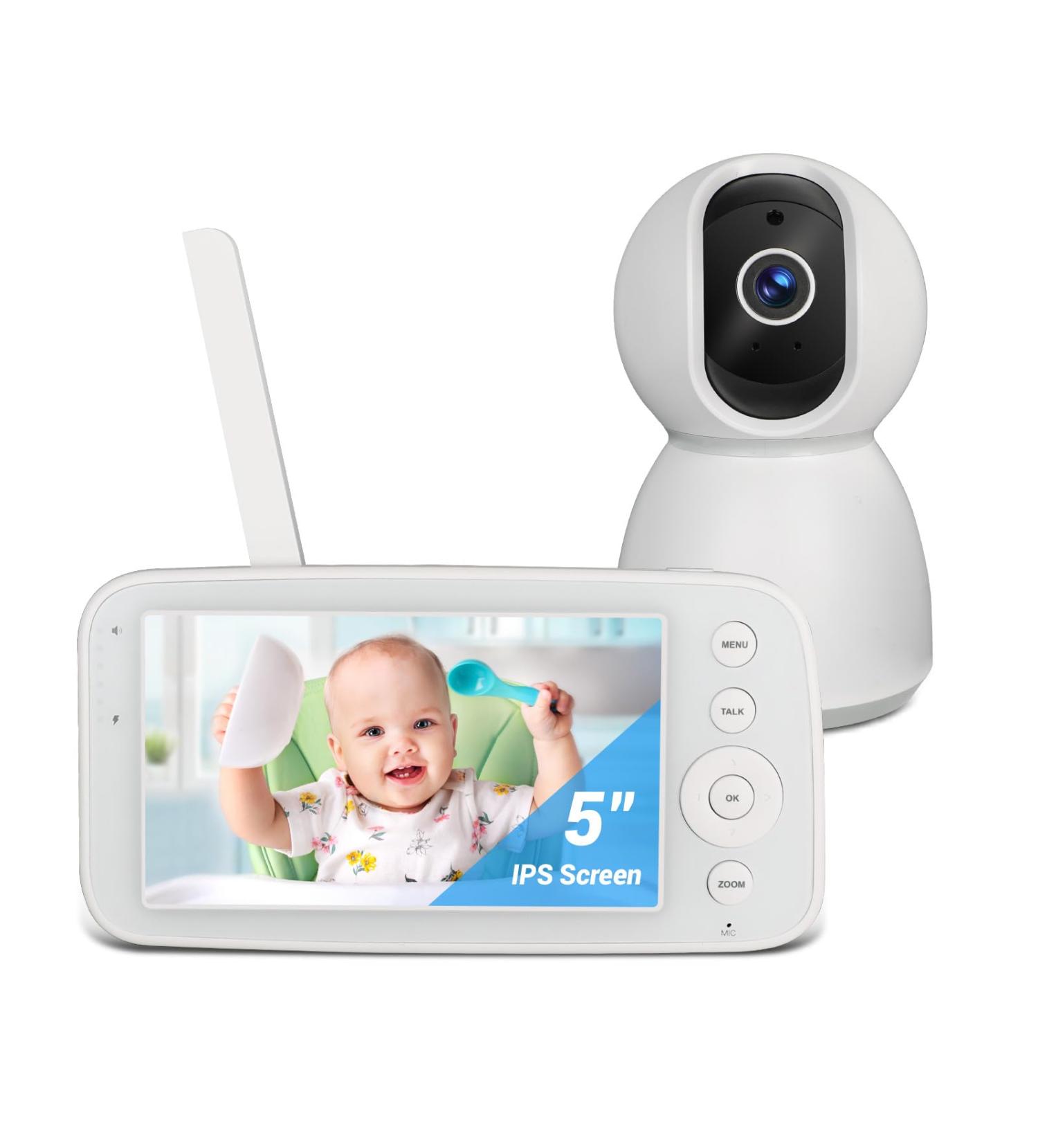 Byxsb Baby Monitor 5 inch LCD Screen Pan 360 & Tilt 90 Without WiFi Two-Way Audio Infrared Night Vision 1080P Camera and Lullabies - Buy Online on GoSupps.com
