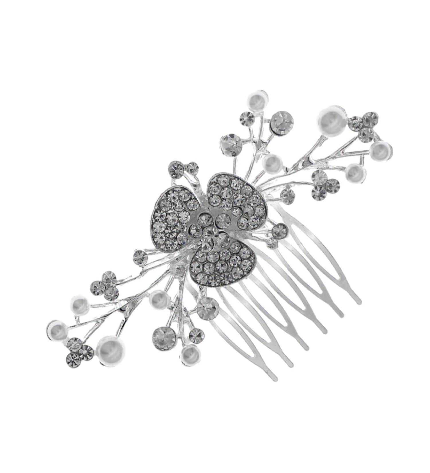 Ipetboom Wedding Hair Comb hair combs for women accessories hair accessories headgear wedding bride pearl hair alloy rhinestone hair comb rhinestones womens hair accessories - Buy Online on GoSupps.com