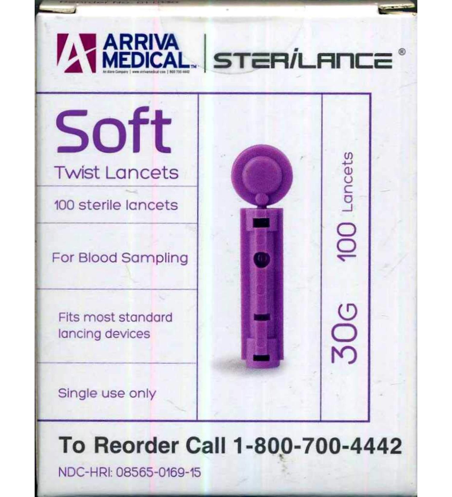 SteriLance Twist Lancets  30 Gauge  100 Lancets
