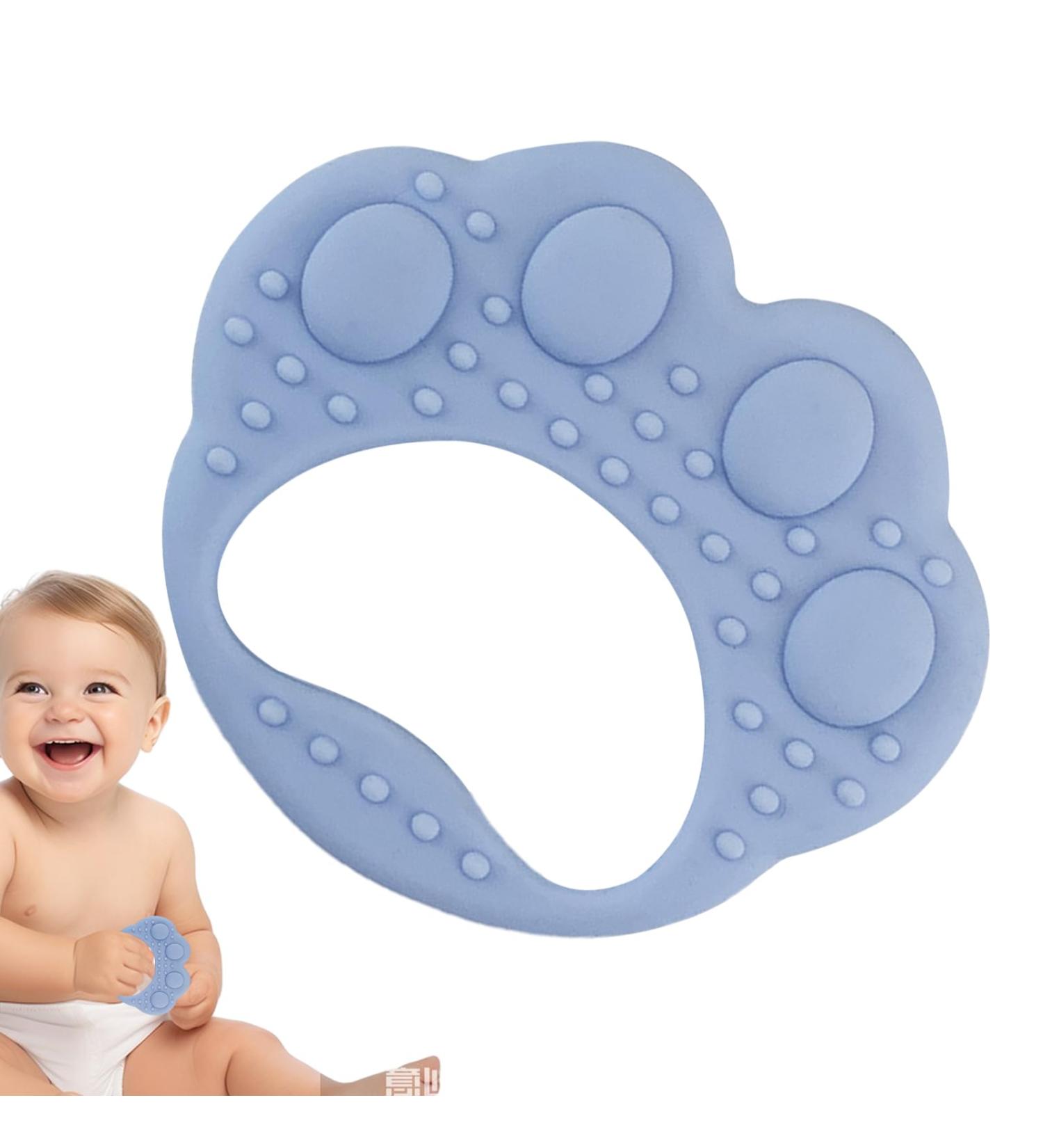 Silicone Baby Bite Ring - Montessori Toddler Toy | Cute Dog Paw Design | Sensory Exploration Ring for Aizuoni Blau - Buy Online on GoSupps.com