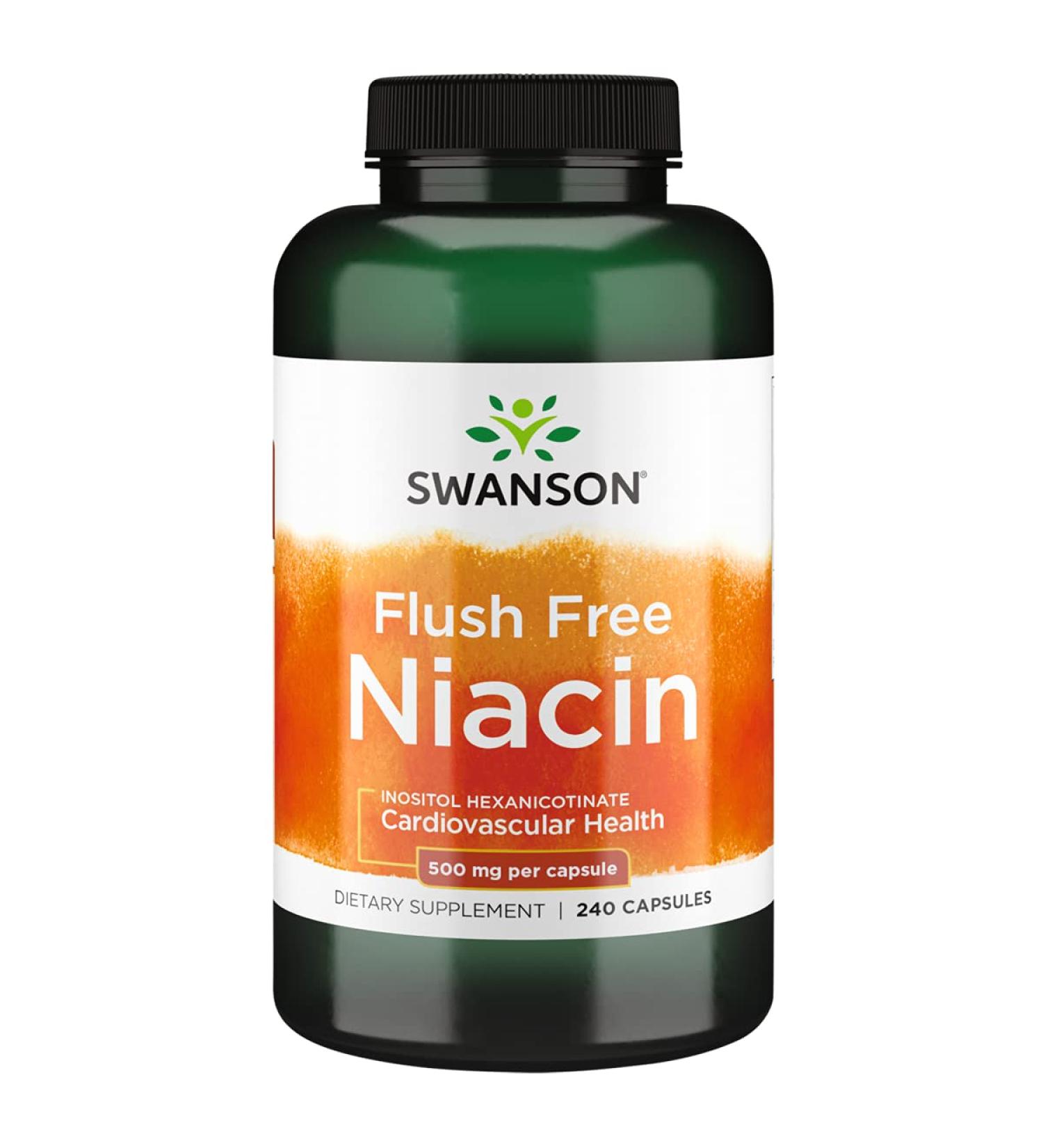 Swanson Flush Free Niacin 500mg 240 Capsules - Supports Heart Health and Energy Levels - Buy Online on GoSupps.com