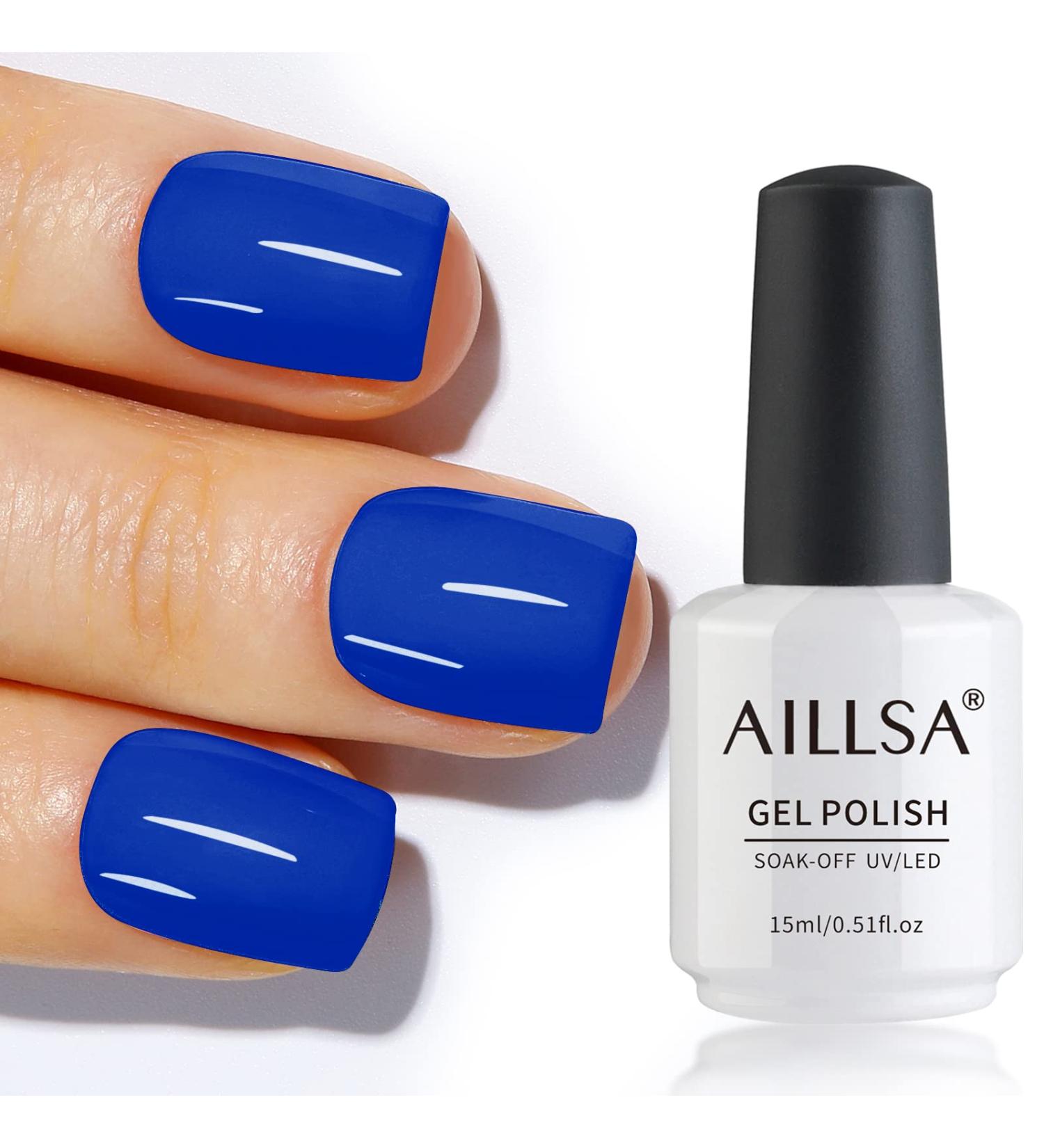 AILLSA Navy Blue Gel Nail Polish - Long Lasting, Chip Resistant 15ML Varnish for Salon & Home Use | Soak Off UV/LED | Gift for Her - Buy Online on GoSupps.com