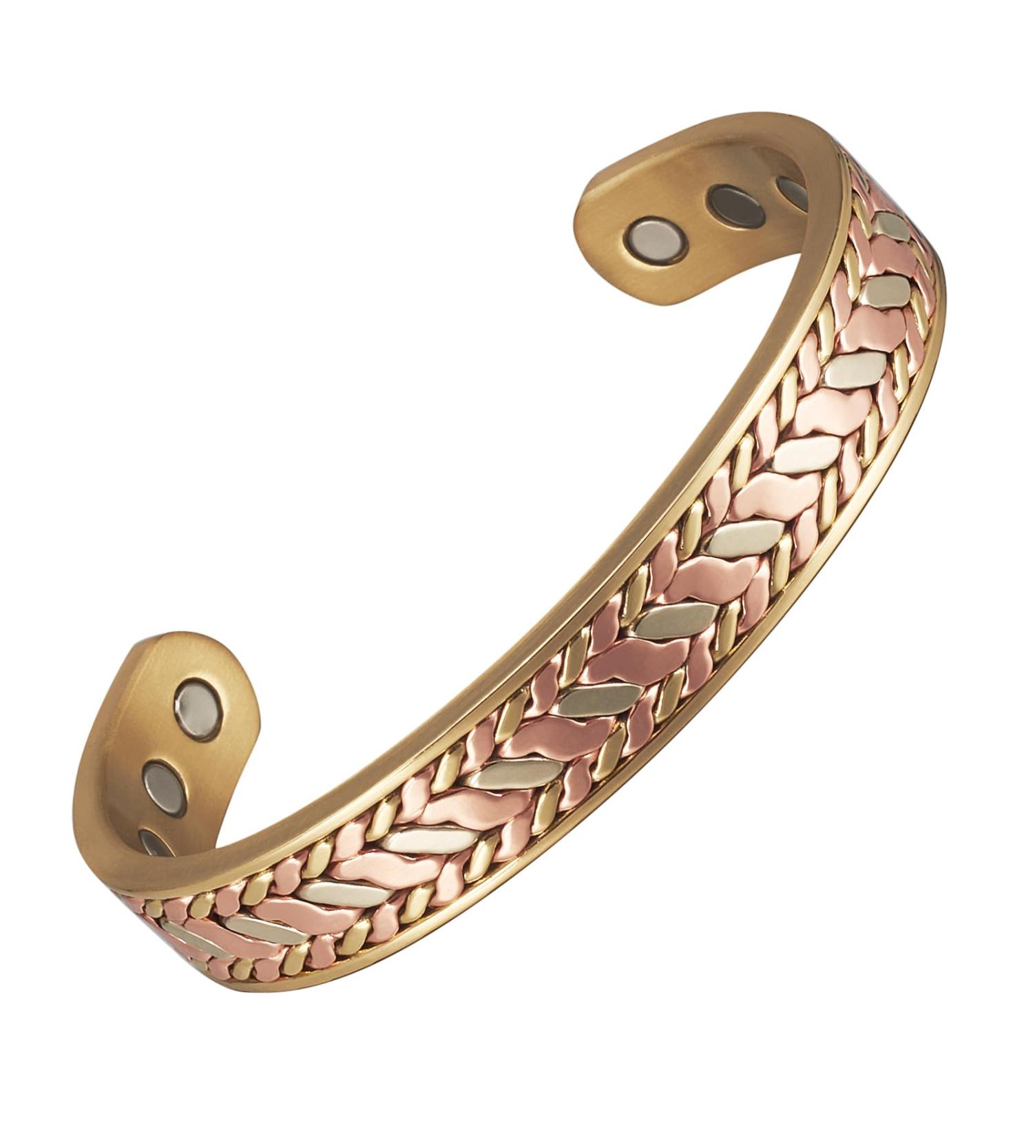 Enermagix Magnetic Copper Bracelets for Men & Women - 99.9% Solid Copper Cuffs with 3513 Gauss Magnets - Buy Online on GoSupps.com