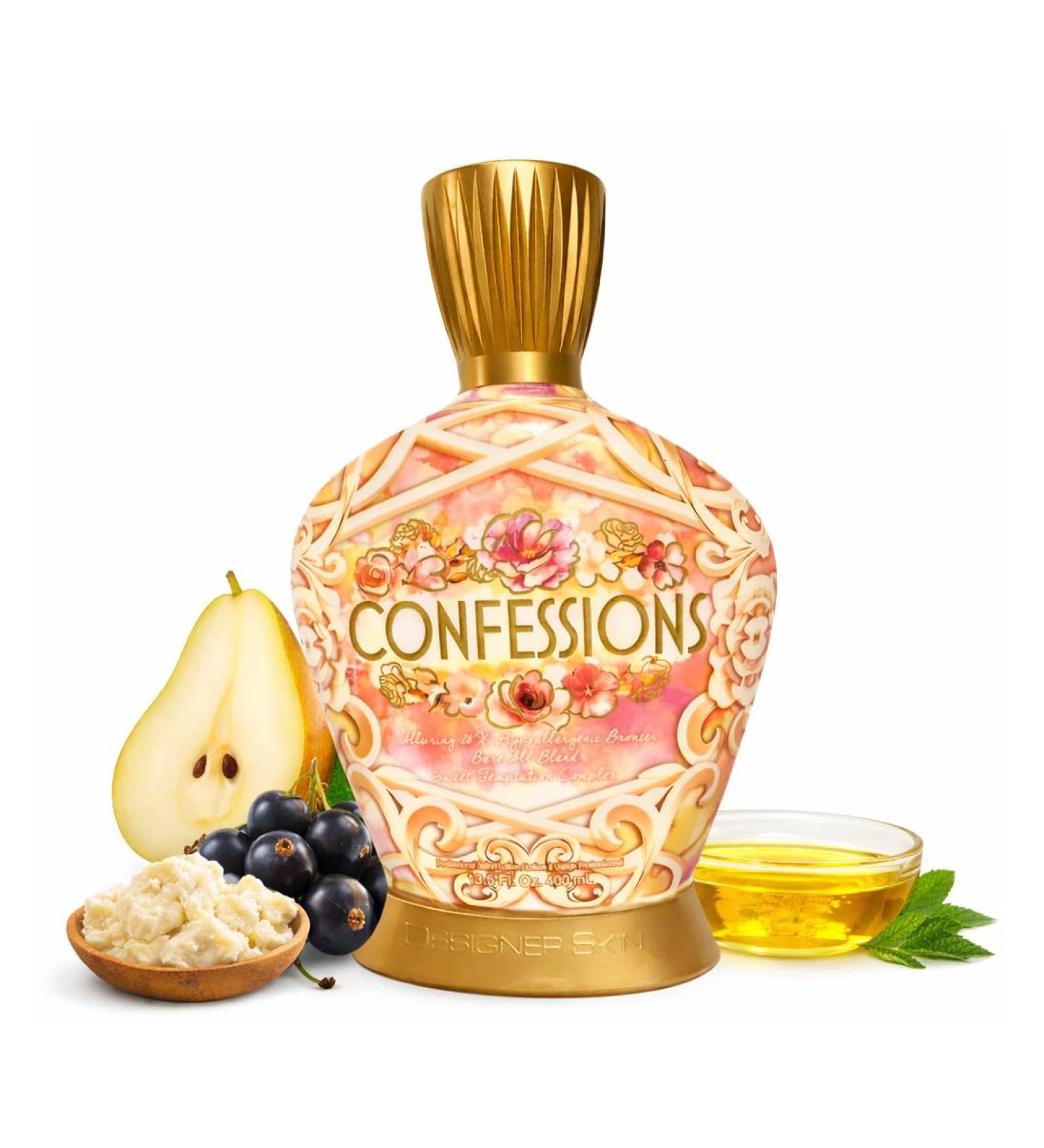 Confessions 20X Hypoallergenic Bronzer Indoor Tanning Lotion Dark DHA Color Smooth-Glow Blend Peaches & Cream Fragrance 13.5 Ounce - Buy Online on GoSupps.com
