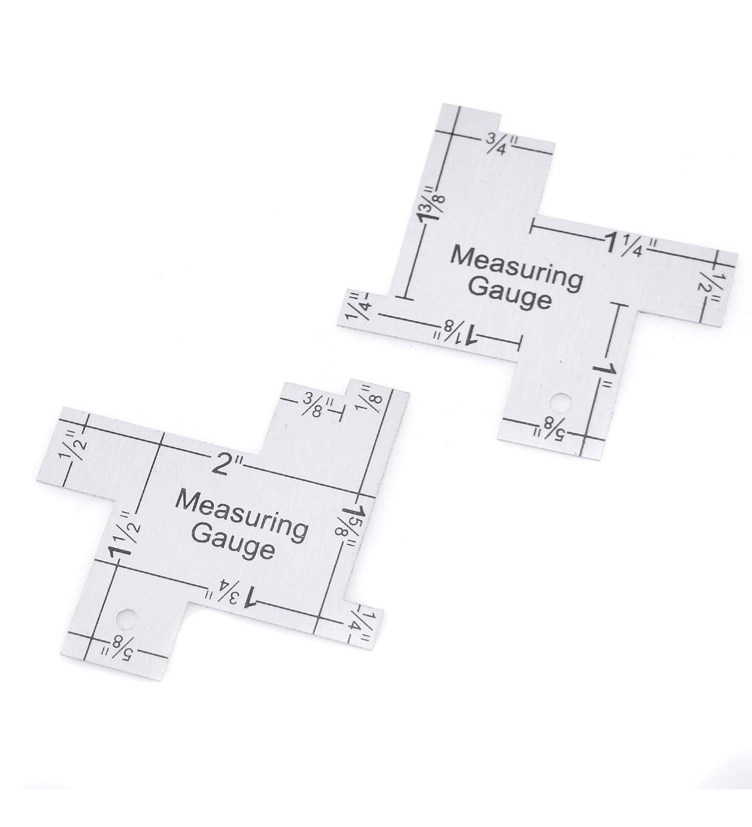 Semetall 2Pack Mini 2" Hand Measuring Gauge for Quilting Sewing and Patchwork Plastic Silver 2 Inch - Buy Online on GoSupps.com