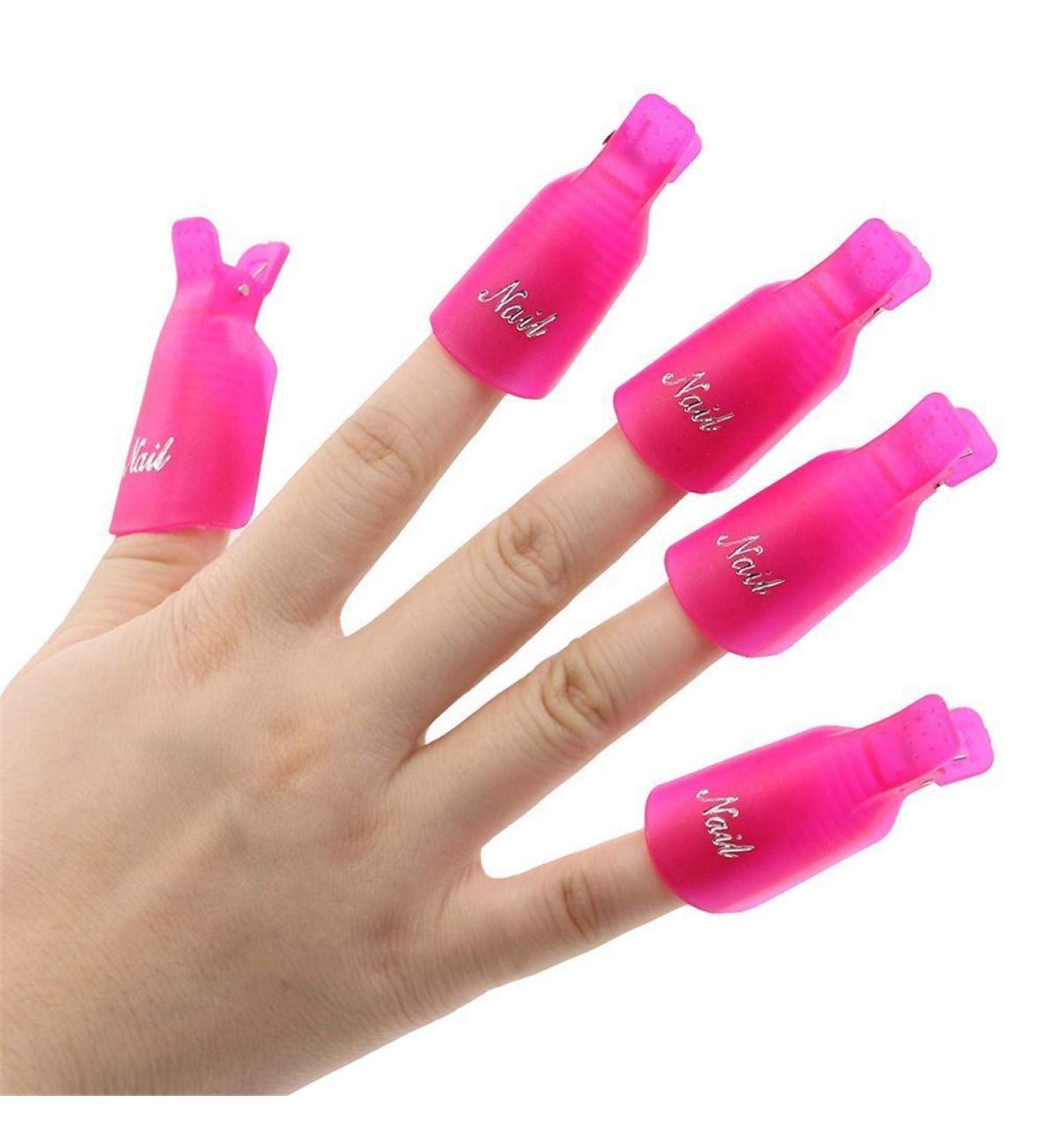 Ime Nail Polish Remover Clips Set - 10 Pcs Gel Cap Soak Clips for UV Manicure & Nail Art | Efficient Gel Polish Removal Tool - Buy Online on GoSupps.com