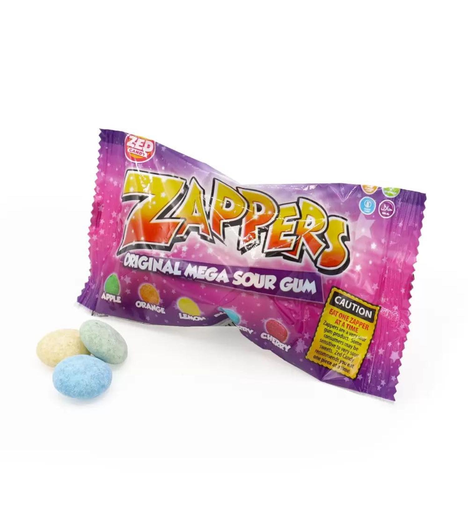 Zappers Original Mega Sour Gum - 4 Bubblegum Sweets