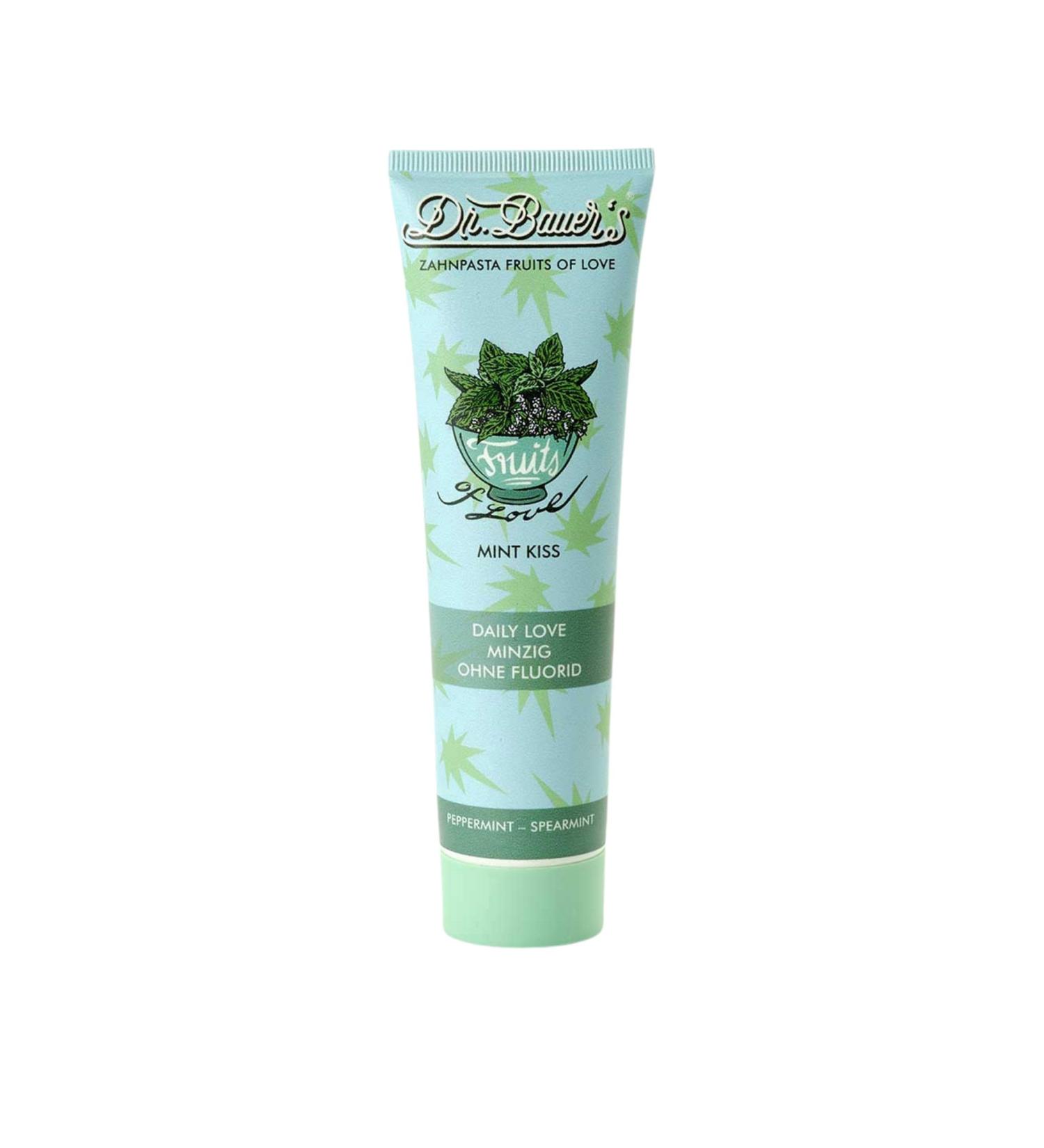  Dr. Bauer's Dr. Bauer's Fruits of Love Mint Kiss Toothpaste 90ml (Fluoride Free) - Buy Online on GoSupps.com