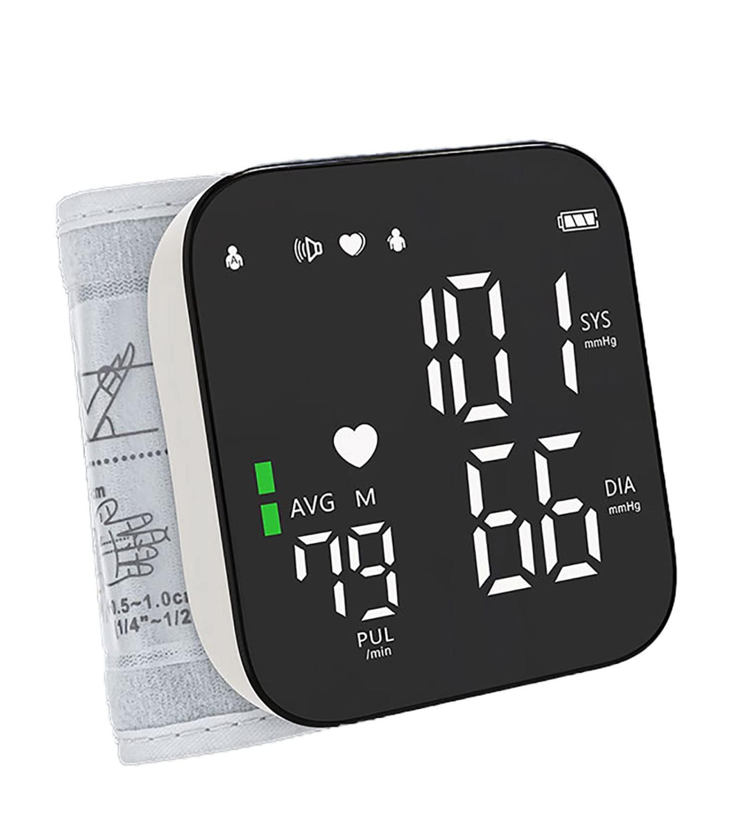 Automatic Digital Wrist Blood Pressure Monitor with Large Display Screen - 180 Reading Memory - 2 Users - Home Use - BP Cuff Size 5.31-7.68 - Black USB Type-c - Buy Online on GoSupps.com