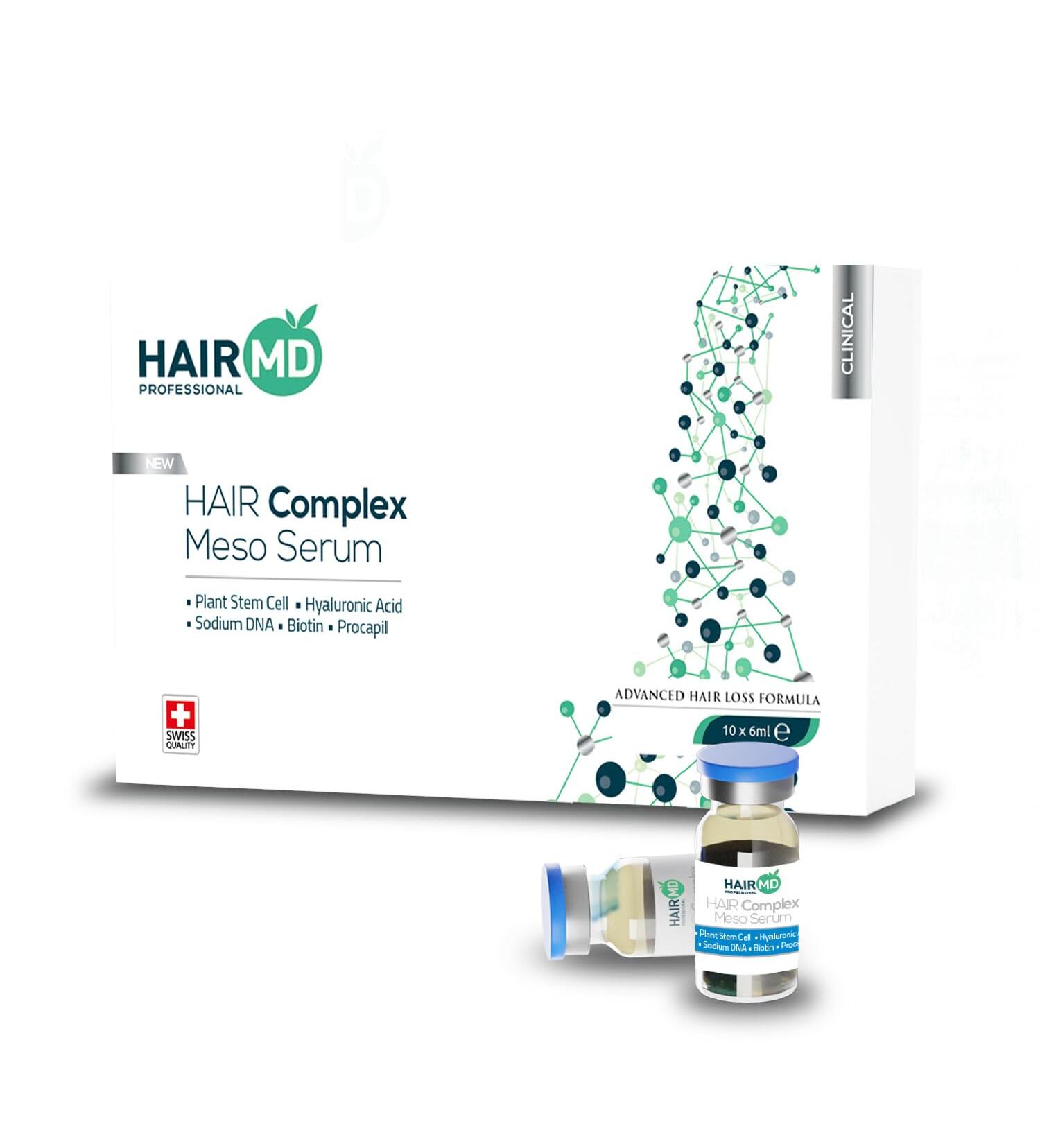HairMD Clinical Hair Complex Meso Serum Hair Growth Serum 10Pcs 6ml Vials Scalp Treatment Ideal for Hair Transplant Home Application Activates Hair Follicles Promotes New Hair Growth - Buy Online on GoSupps.com