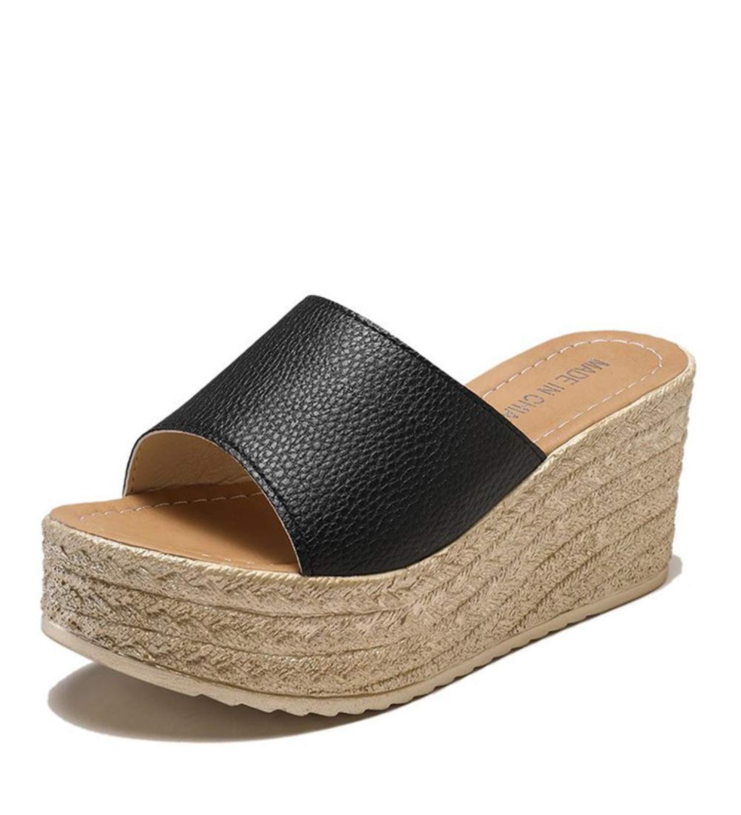 Creev Women's Fashion Sandals | Comfortable Open-Toe Wedge Sandals for Summer | Casual Plateau Styles in White (36 EU) & Black (38 EU) - Buy Online on GoSupps.com