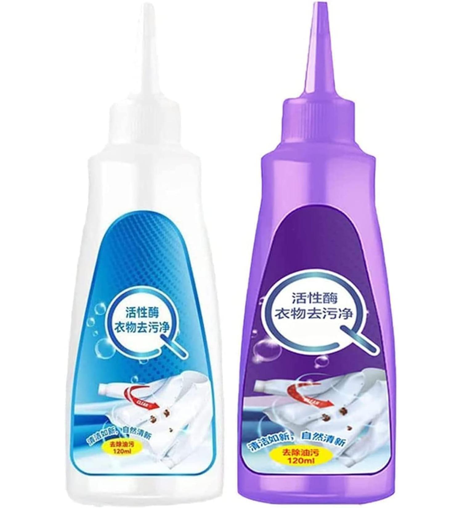 2PC Enzyme Laundry Stain Remover - Fast & Effective Stain Cleaning Solution for Clothing | Purple Bottle - Buy Online on GoSupps.com