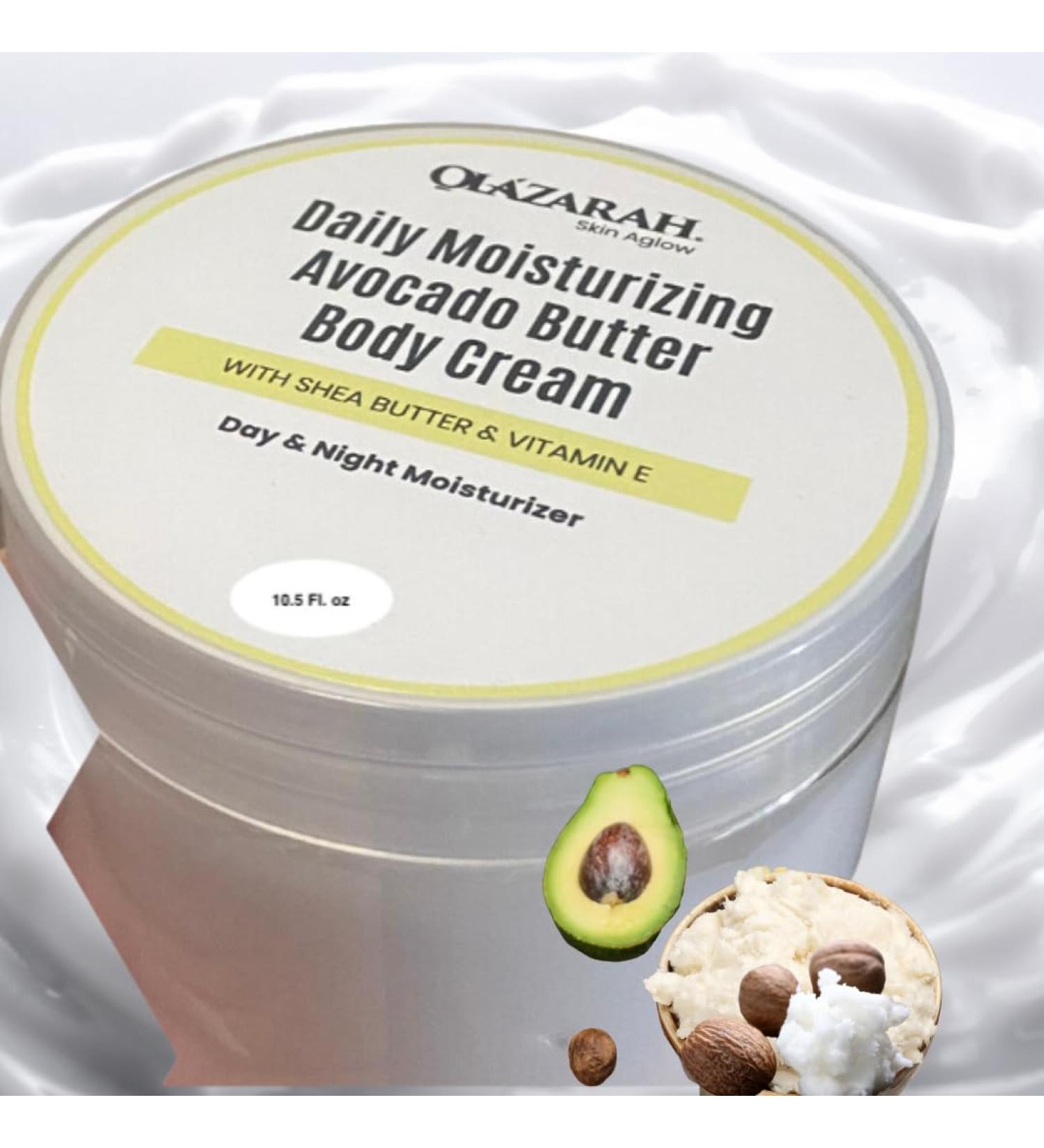Skin Aglow Daily Moisturizing Avocado Butter Body Cream - Hydrating Shea Butter & Vitamin E for Soft Radiant Skin - 10 Fl. oz - International Shipping Available - Buy Online on GoSupps.com
