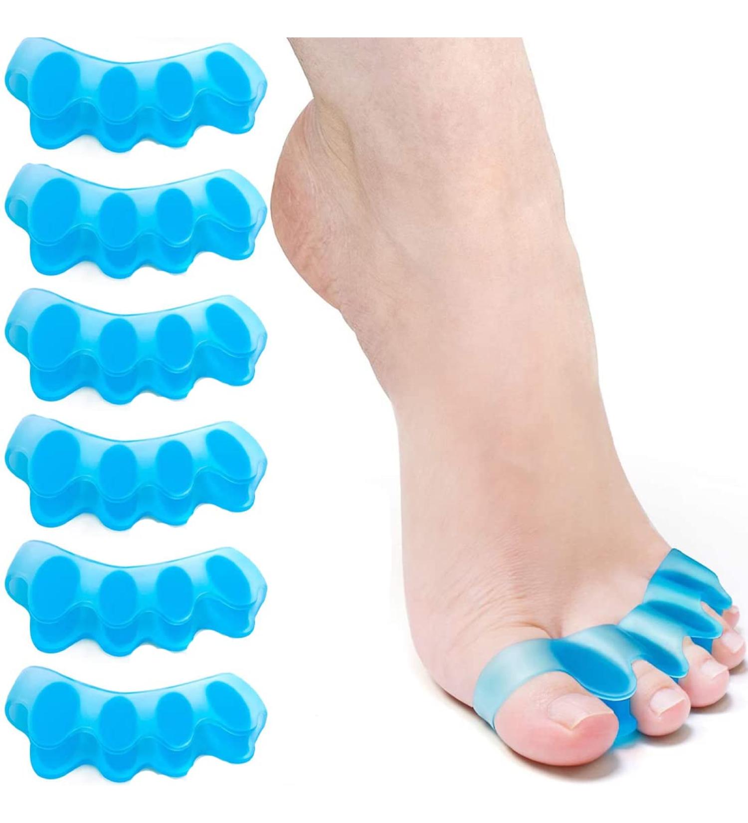 Toe Spreader Silicone | Hallux Valgus Correction & Bunion Relief | Gel Separator for All Toes | Comfort & Protection 6x Blue - International Shipping - Buy Online on GoSupps.com