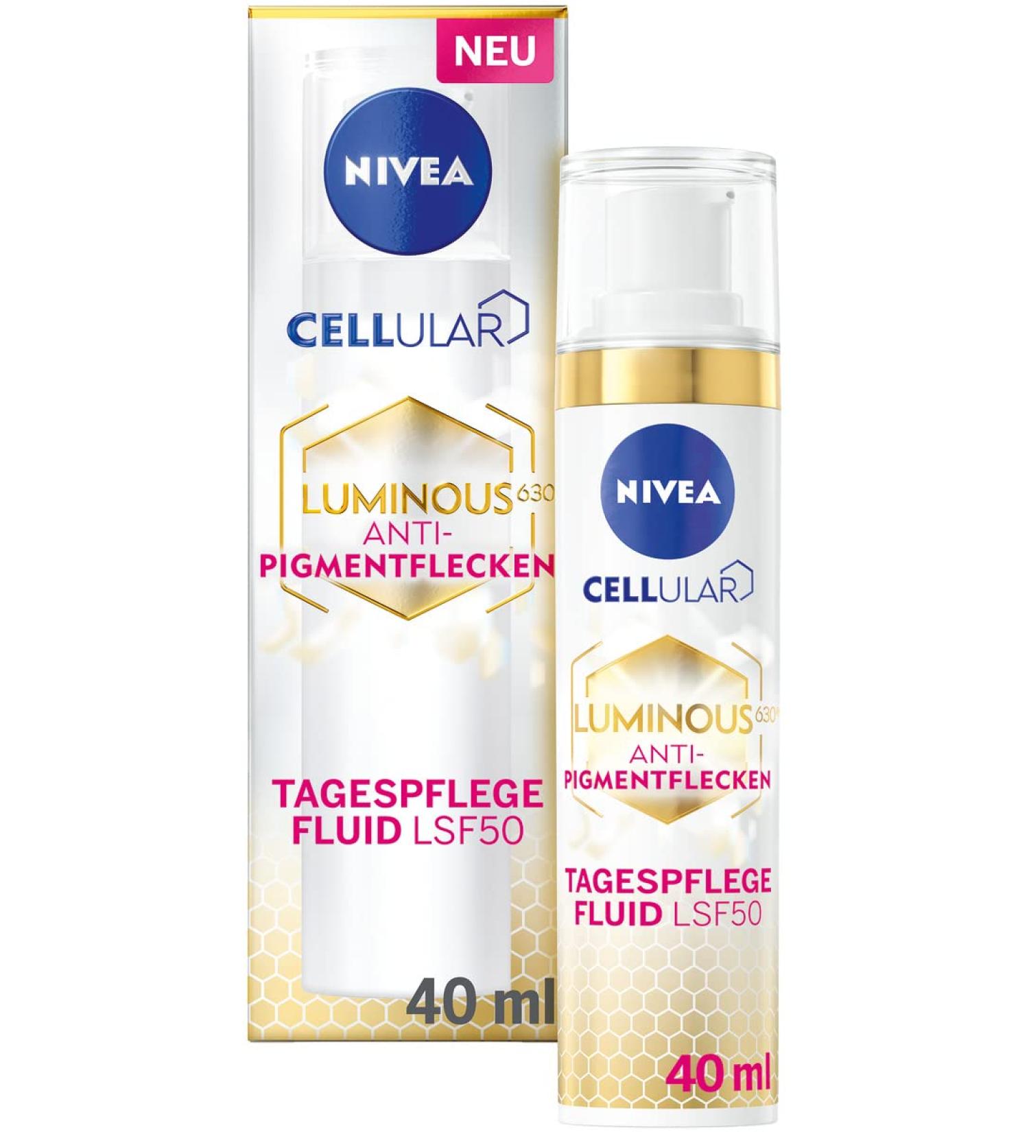NIVEA Cellular Luminous630 Anti-Pigment Moisturiser SPF 50 - 40ml Even Skin Cream - Buy Online on GoSupps.com