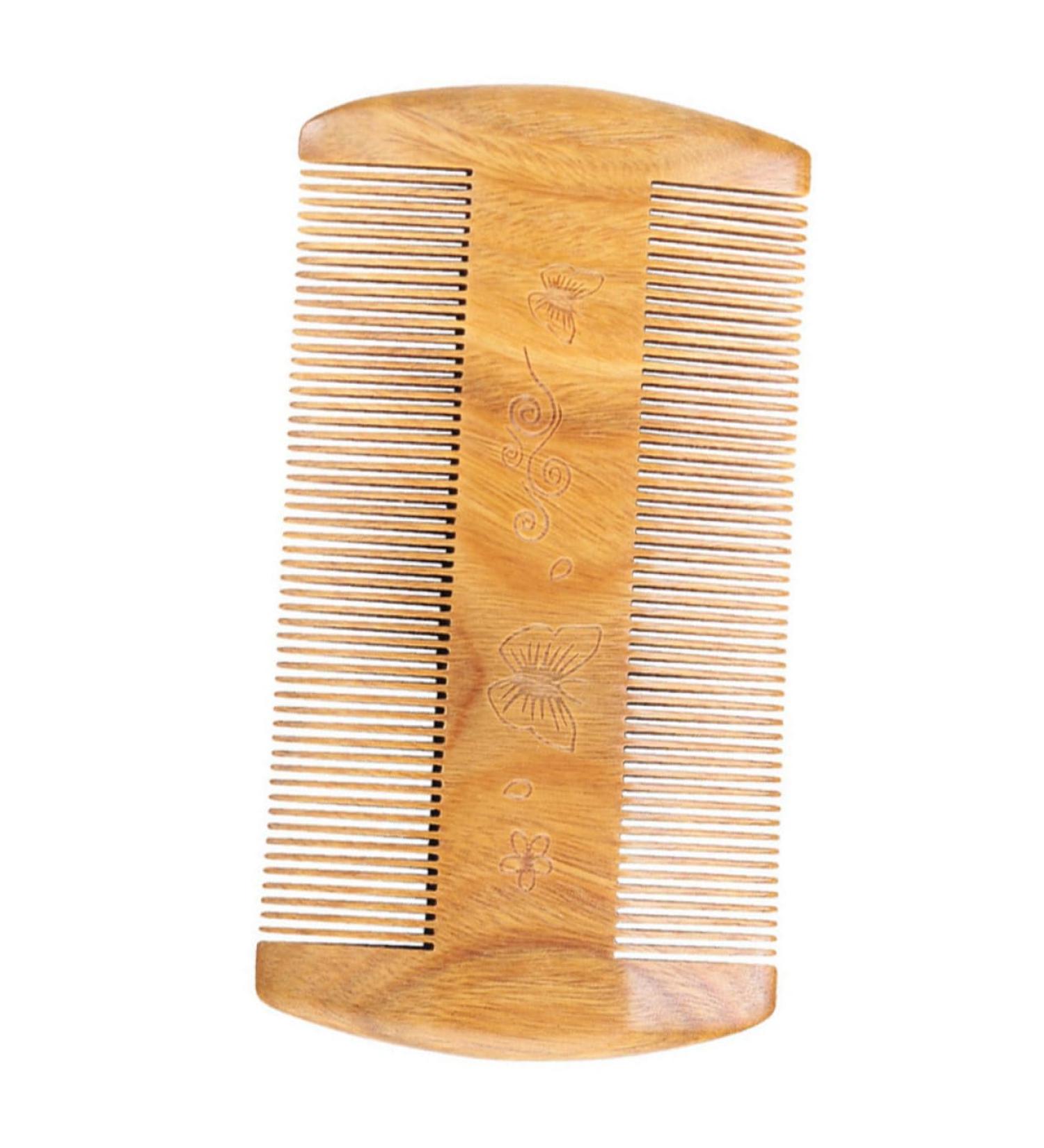 Beaupretty Green Sandalwood Beard Comb - Travel-Friendly Wooden Comb for Men | Perfect Grooming & Beard Care - Buy Online on GoSupps.com