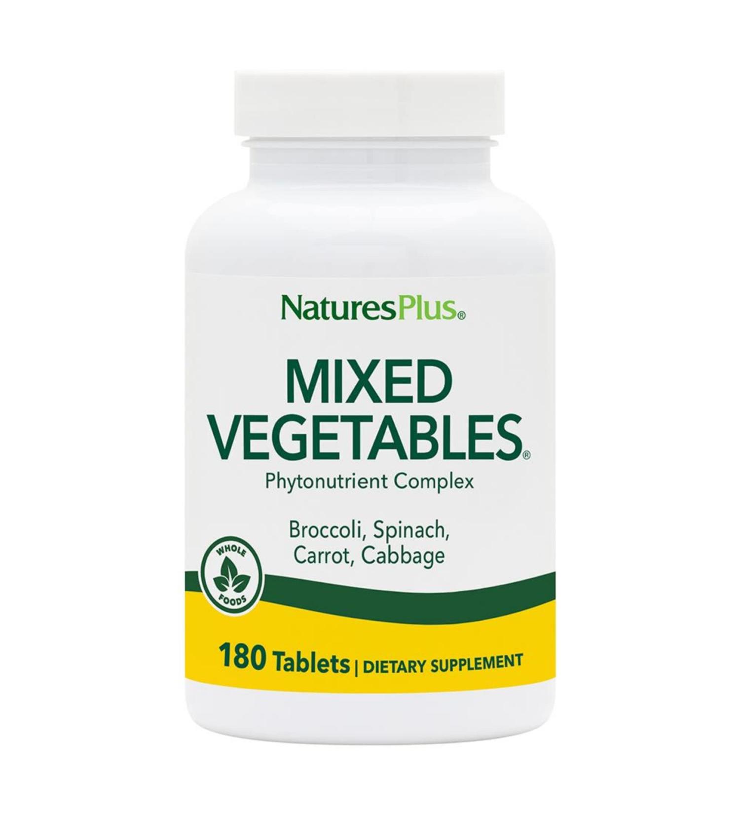 Nature's Plus Mixed Vegetables - 180 Tablets | Premium Nutritional Supplement - Buy Online on GoSupps.com