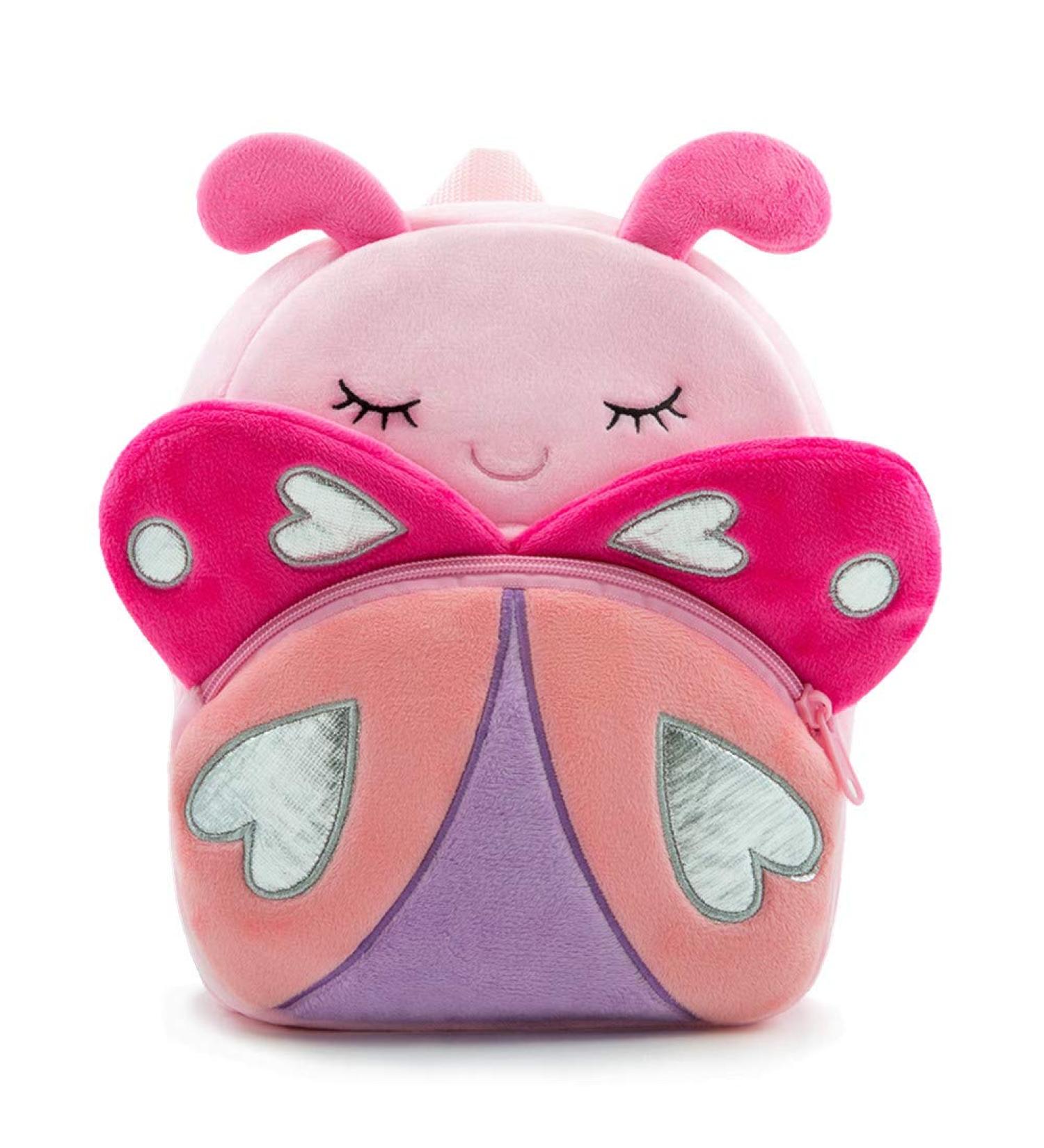 Cute Toddler Backpack - Plush Animal Cartoon Mini Travel Bag for Baby Girl Boy 2-6 Years (Pink Butterfly) - Buy Online on GoSupps.com