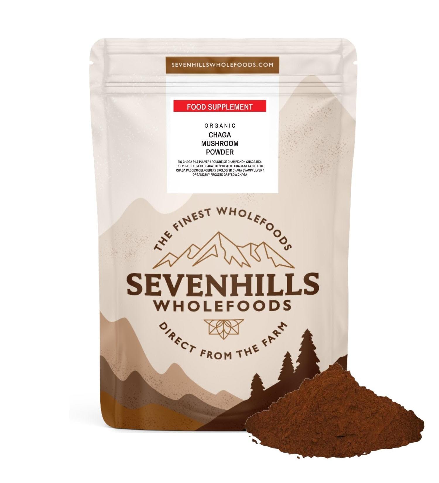 Sevenhills Wholefoods Organic Chaga Mushroom Powder 200g - Premium Quality Superfood - Buy Online on GoSupps.com