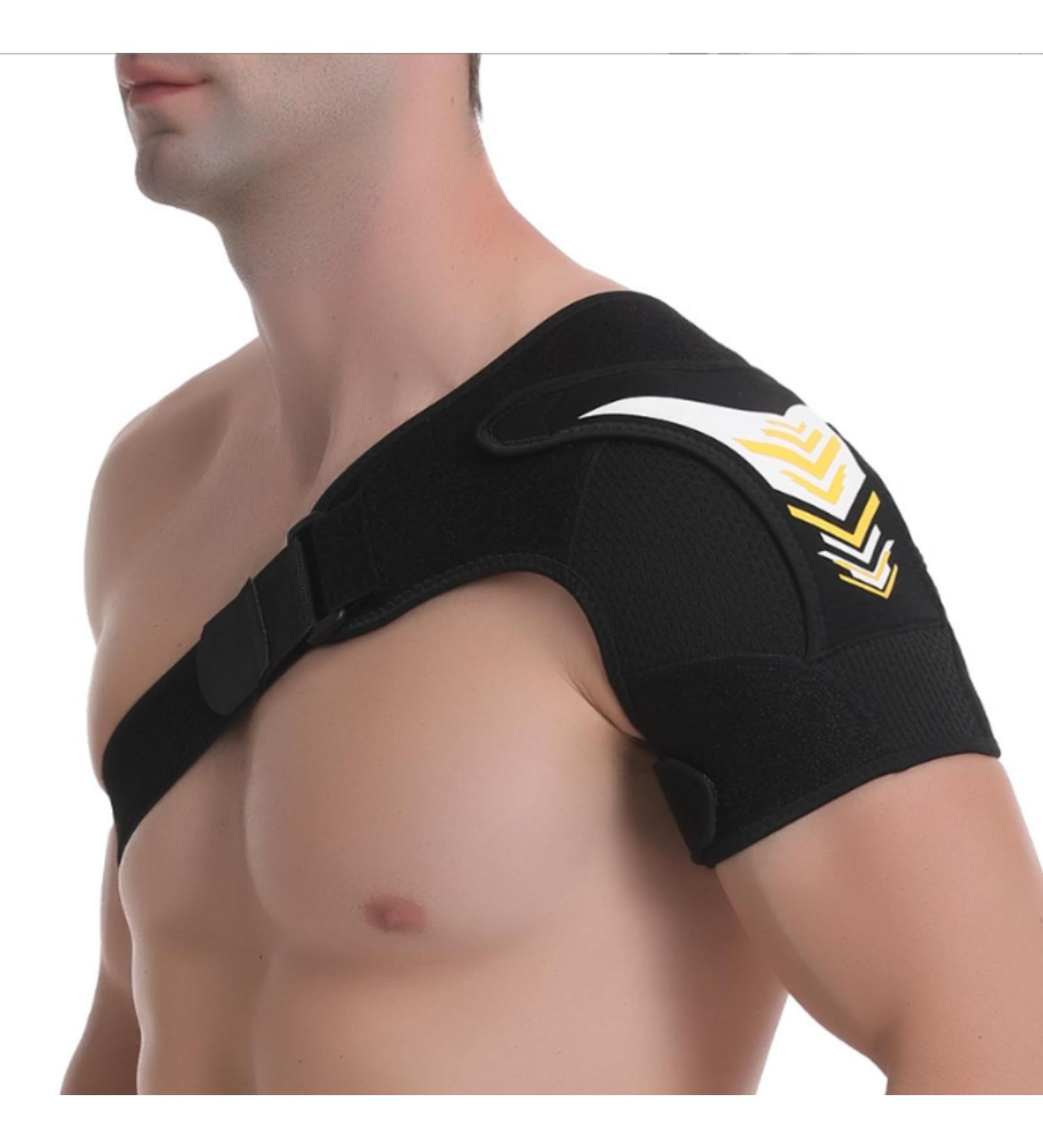 KeuLEn Shoulder Support - Neoprene Adjustable Compression Brace for Rotator Cuff Injury Recovery - Unisex Yellow Shoulder Strap Wrap - Buy Online on GoSupps.com
