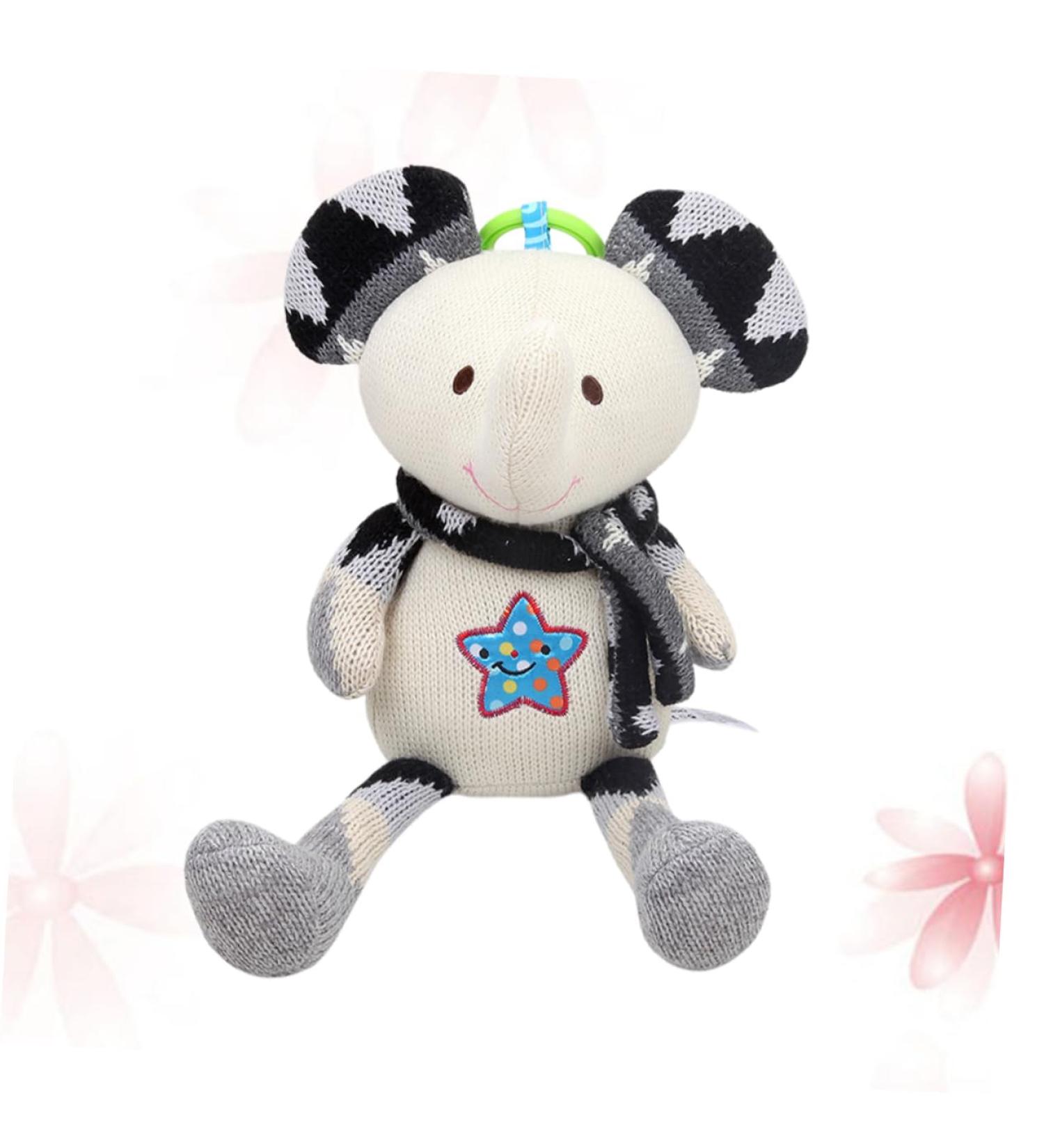 Abaodam Animal Design Pummeluff Cuddly Tier Music Box | Soft Hanging Toy for Baby | Soothing Doll & Bell Shaker for Newborns - Buy Online on GoSupps.com
