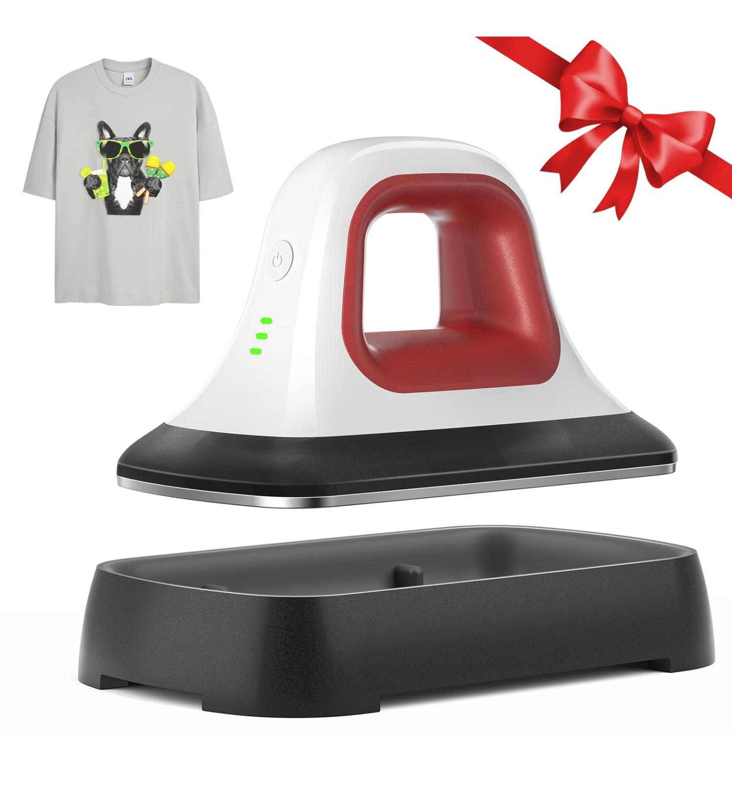 7x3.8 Heat Press Machine for T-Shirts, Shoes, Bags, Hats & HTV Vinyl Projects | Portable Iron Press for Heating Transfers - Red - Buy Online on GoSupps.com