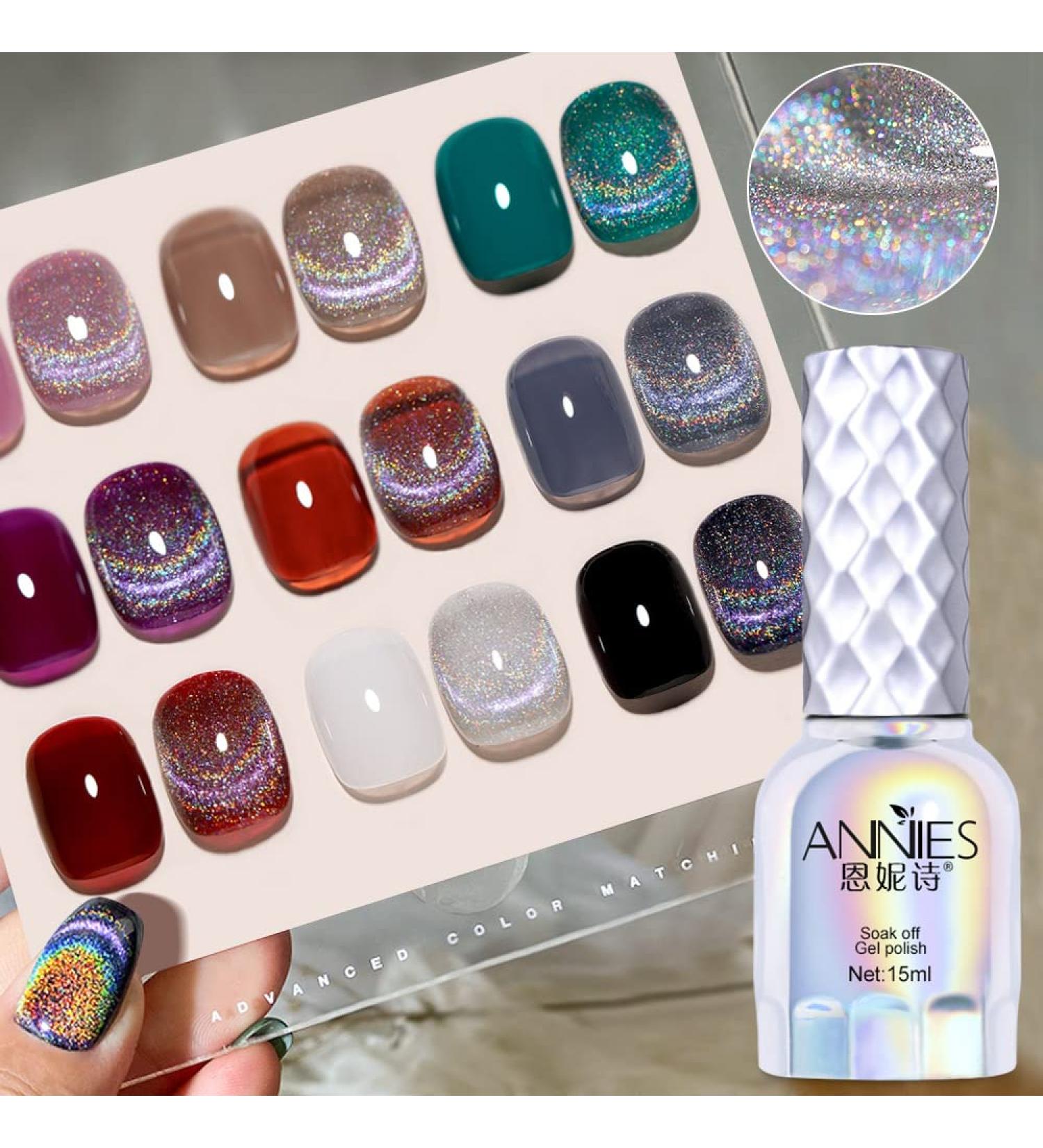 Major Dijit 15ML Rainbow Holographic Cat Eye Gel Nail Polish - Magnetic Glitter Phantom Chameleon Effect - Soak Off LED UV Gel - Includes Magnet Stick - Buy Online on GoSupps.com