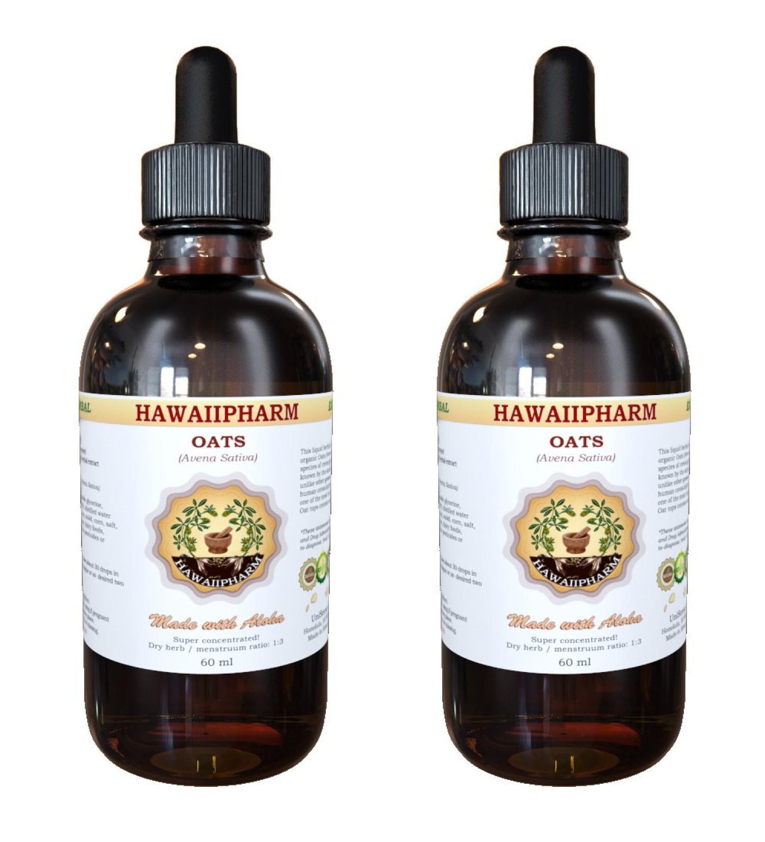 Oat Straw (Avena Sativa) Oatstraw Liquid Extract Tincture Herbal Supplement Hawaii Pharm Made in USA 2x4 fl.oz 4 Fl Oz (Pack of 2)