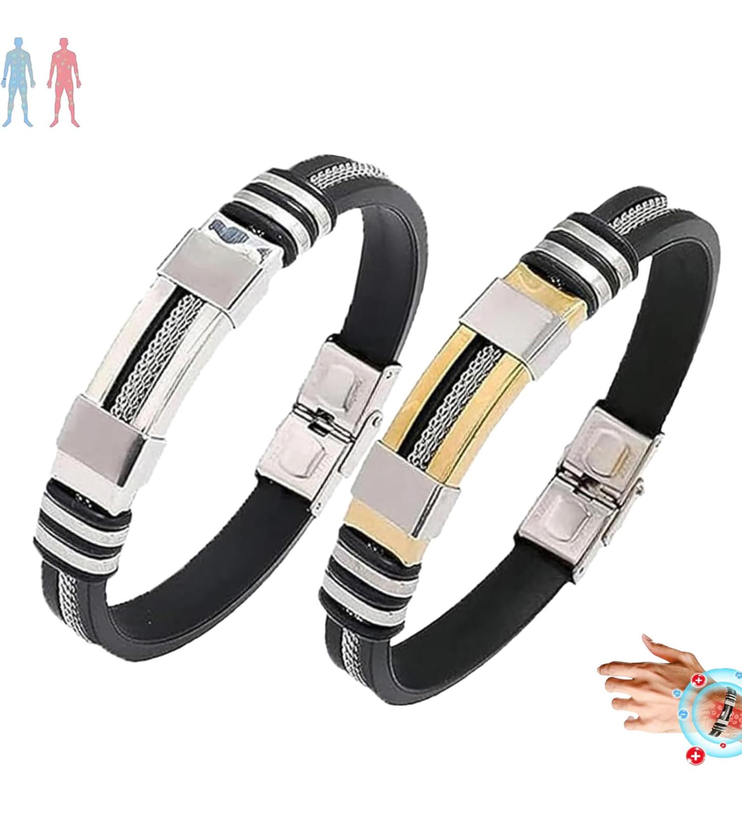 Titanium Lympunclog Wristband Therapeutic Lympunclog Titanium Wristband Pro Titanium Therapy Bracelet Iontitan Vitalityboost Wristband for Men and Women (2pcs a) - Buy Online on GoSupps.com