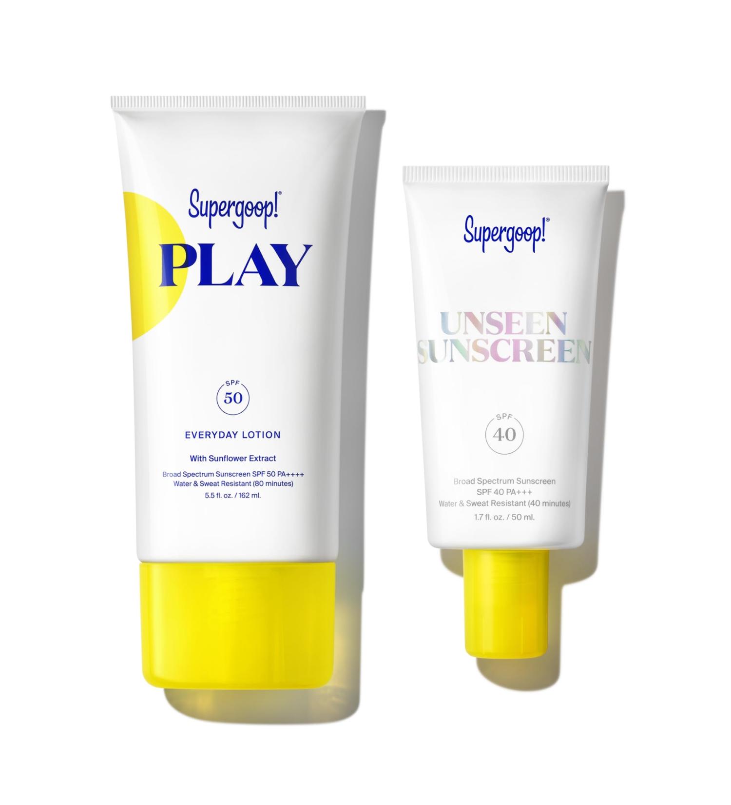 Supergoop! Most Loved Kit - Unseen 1.7 oz + PLAY Everyday 5.5 oz | Best Sunscreen for All Skin Types - Shop Internationally - Buy Online on GoSupps.com