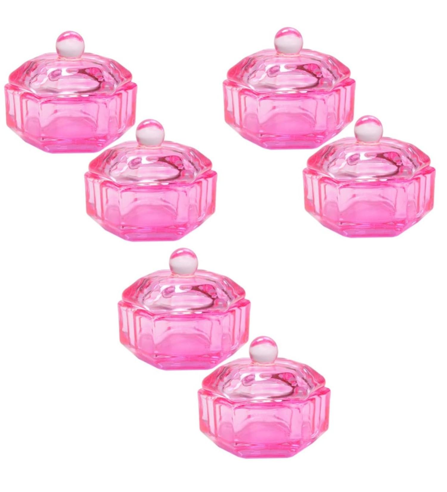 FRCOLOR 6 Pcs Drill Bits for Nails Nail Cleaner Acrylic Liquid Holder Dappen Dish Novelty Toilet Paper Cuticle Bit for Nail Drill Monomer Dish with Lid Glass Pink With Cover Nail Supplies 4.3x4.3cmx3pcs Pinkx3pcs - Buy Online on GoSupps.com