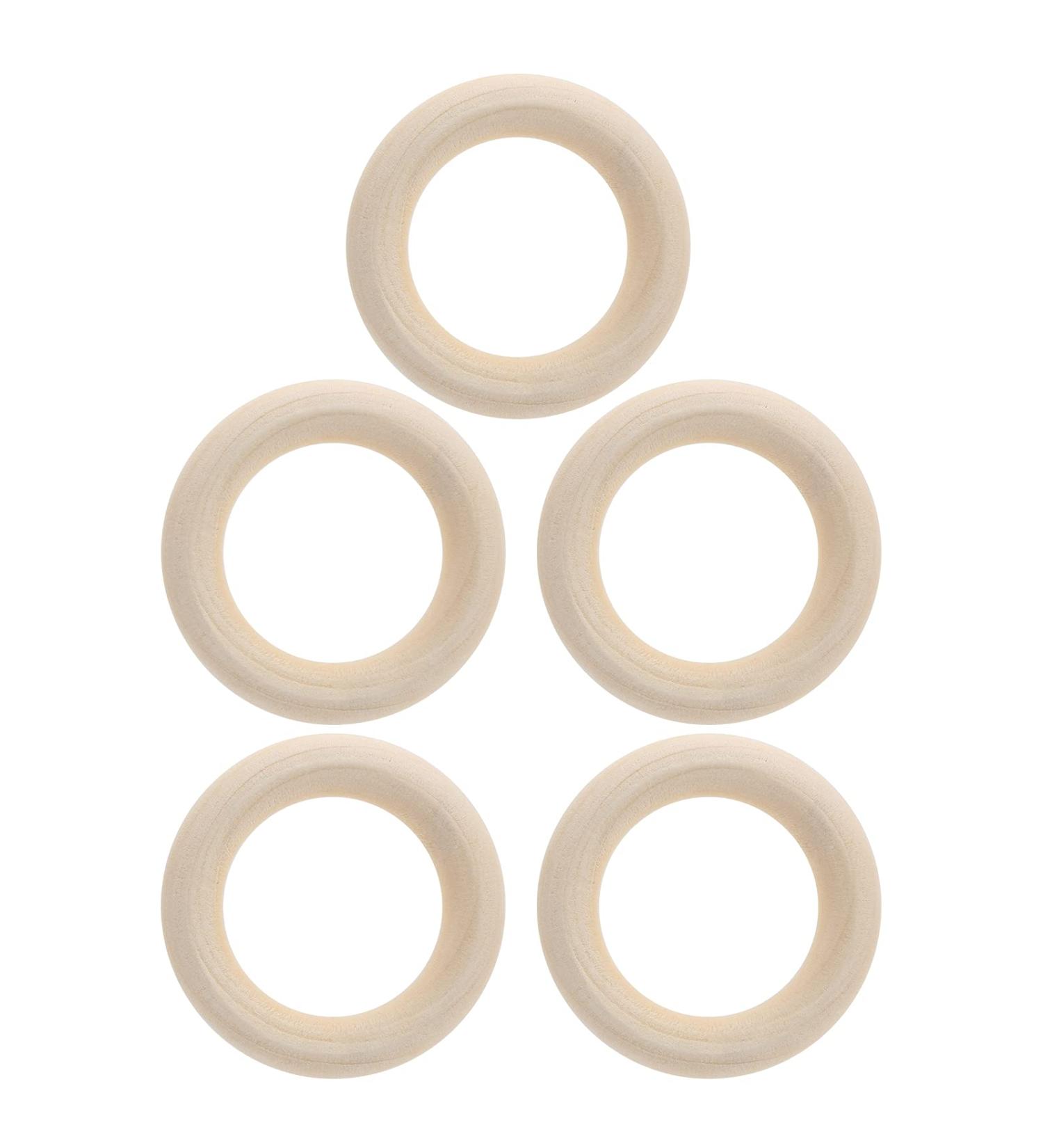 5 Pieces Natural Wooden Rings - Smooth Baby Bite Rings for DIY Craft & Jewelry Production (55mm) - Buy Online on GoSupps.com