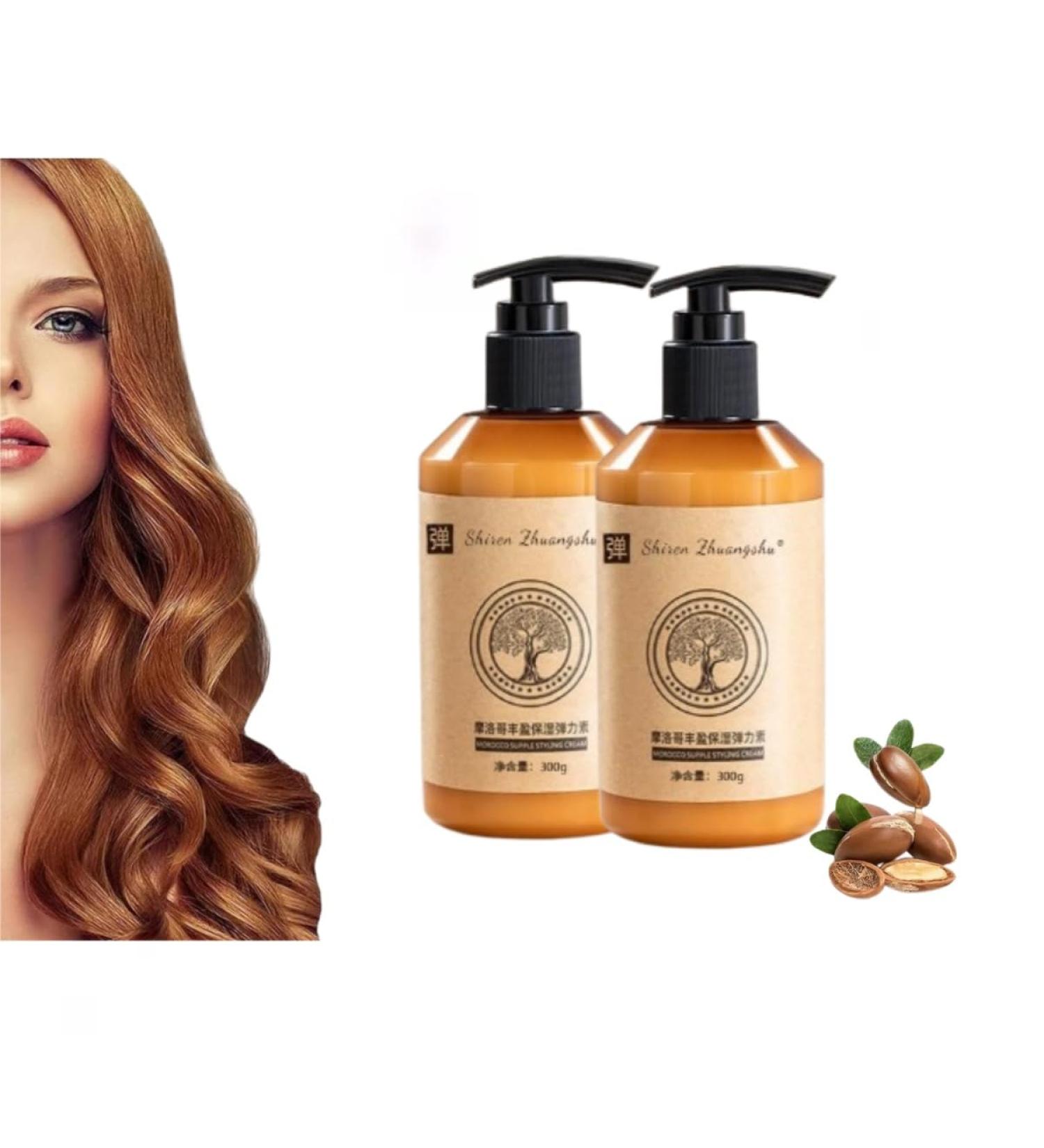 Shiren Zhuangshu Curly Hair Morocco Moisture Styling Cream 2024 New Morocco Moisture Styling Cream Long-lasting Styling Moroccan Volume Moisturizing Elasticit (2 Pcs) - Buy Online on GoSupps.com