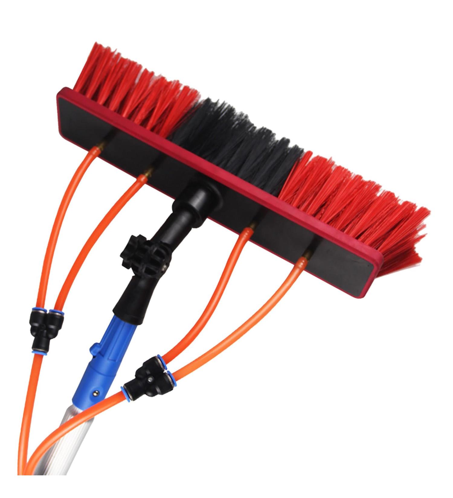 Window cleaning pole 3 12m extendable window cleaning kit window cleaning pole steel buckle fixing easy to install with 20m water supply hose 50cm water hole large brush head Roof Cleaning Tools 5m(16ft)-55cm - Buy Online on GoSupps.com