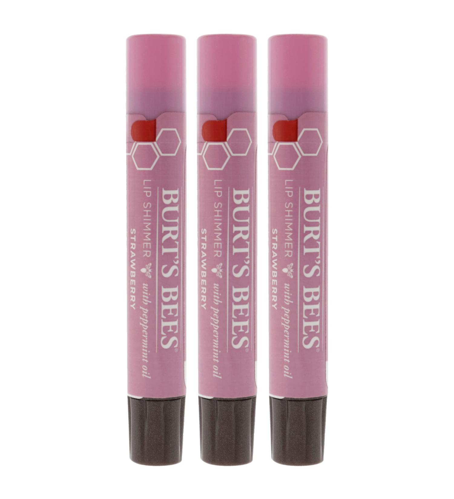 Burts Bees Burts Bees Lip Shimmer - Strawberry Lip Shimmer Women 0.09 oz Pack of 3