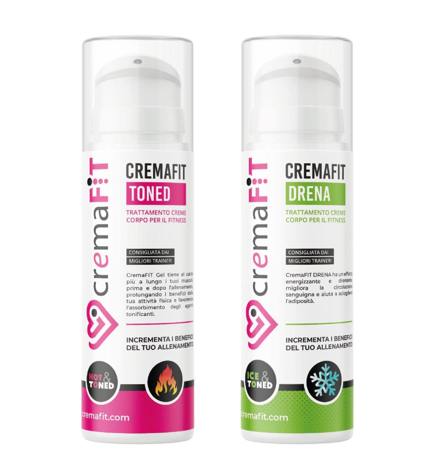 CREMAFIT Hot-Cold Effect Cream Gel Set | Light Legs Treatment - Reduce Water Retention | Made in Italy 300ml - Buy Online on GoSupps.com