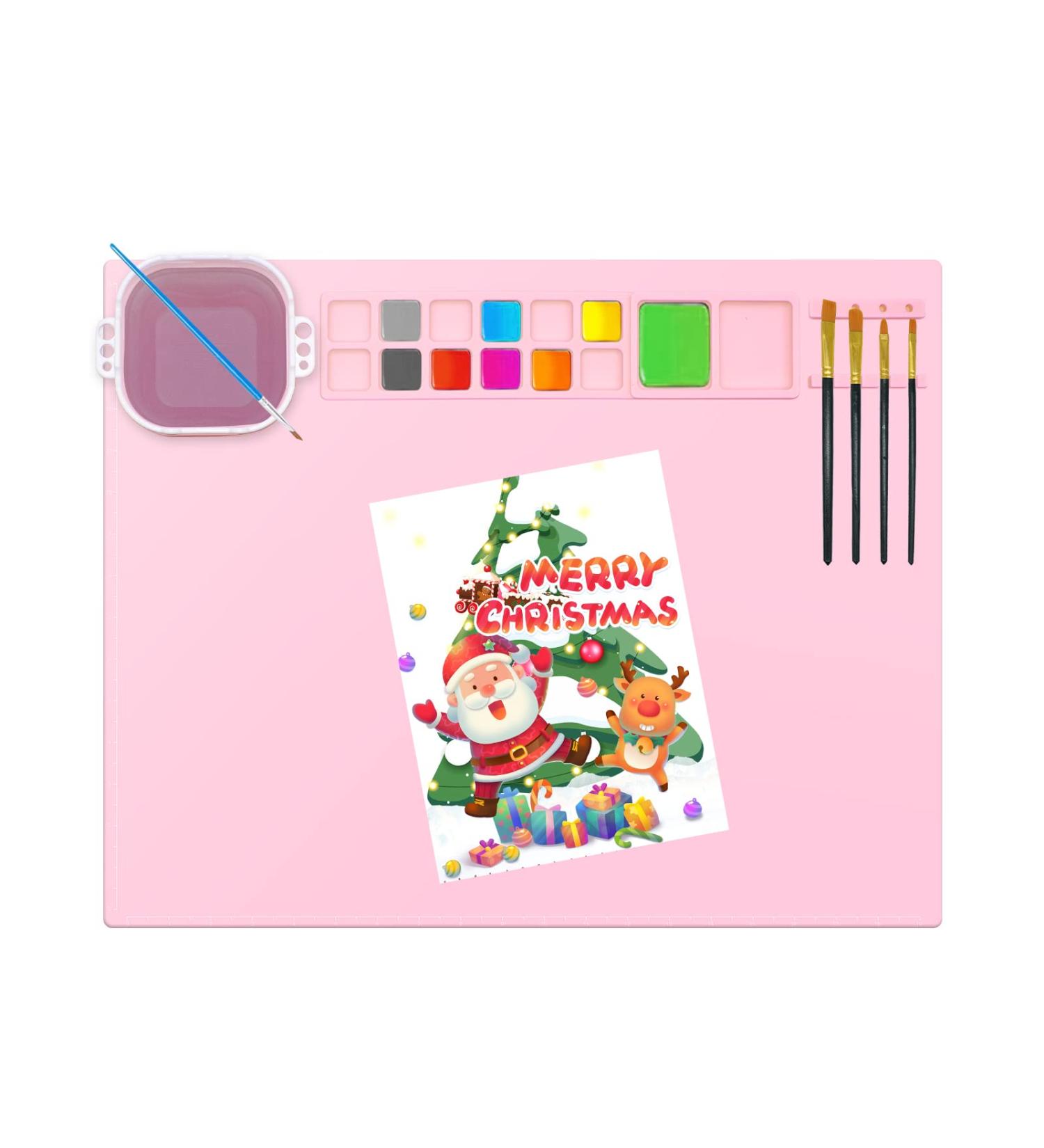Non-Stick Silicone Painting Mat for Resin Casting and DIY Creations - 20x16 Inch Craft Mat with Cleaning Cup - Perfect for Art, Handmade Projects and Mold Making - Buy Online on GoSupps.com