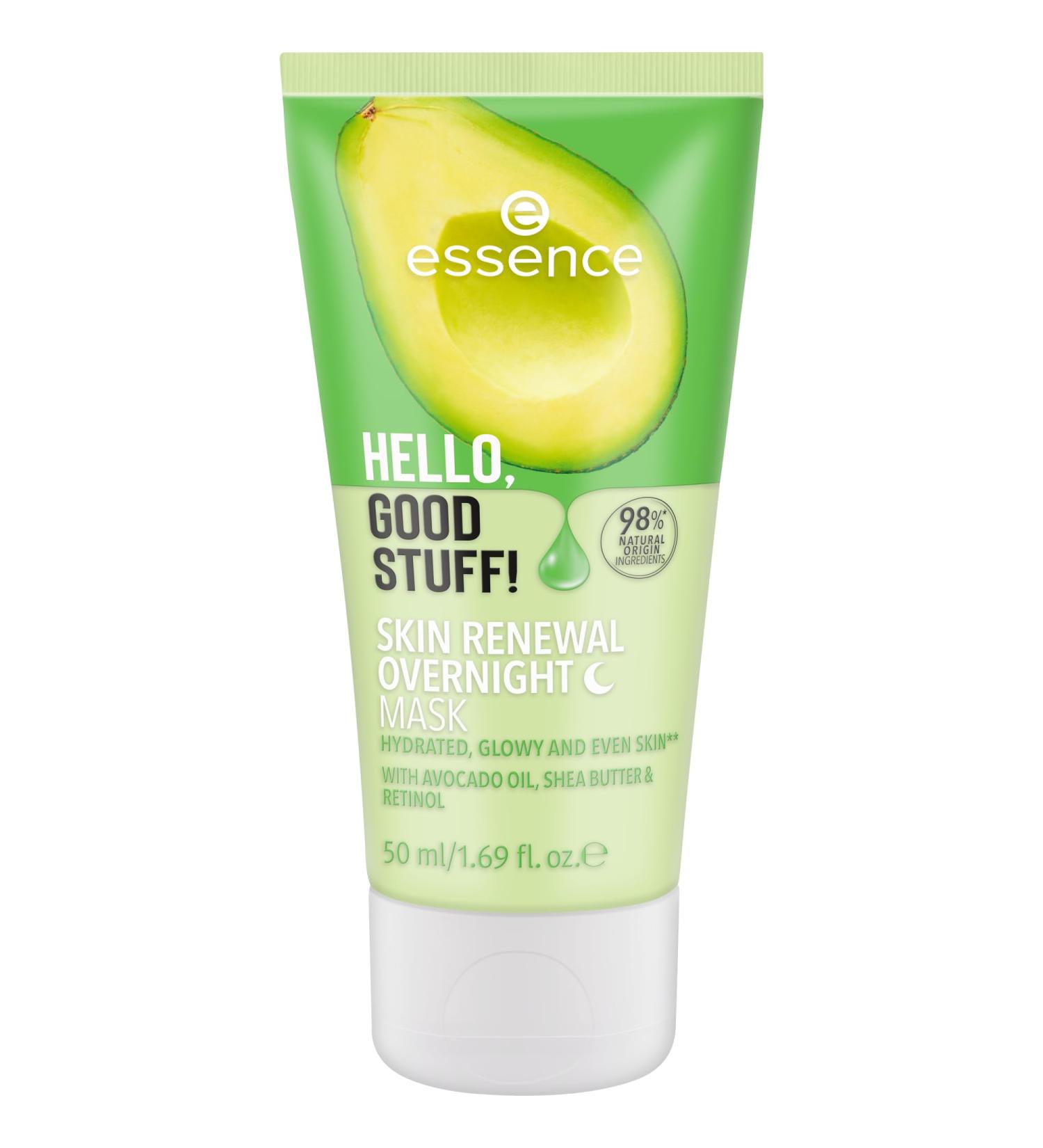 essence cosmetics Hello Good Stuff Skin Renewal Overnight Mask Night cream transparent moisturizing vegan paraben-free microplastic-free nanoparticle-free 1 piece (50 ml) - Buy Online on GoSupps.com