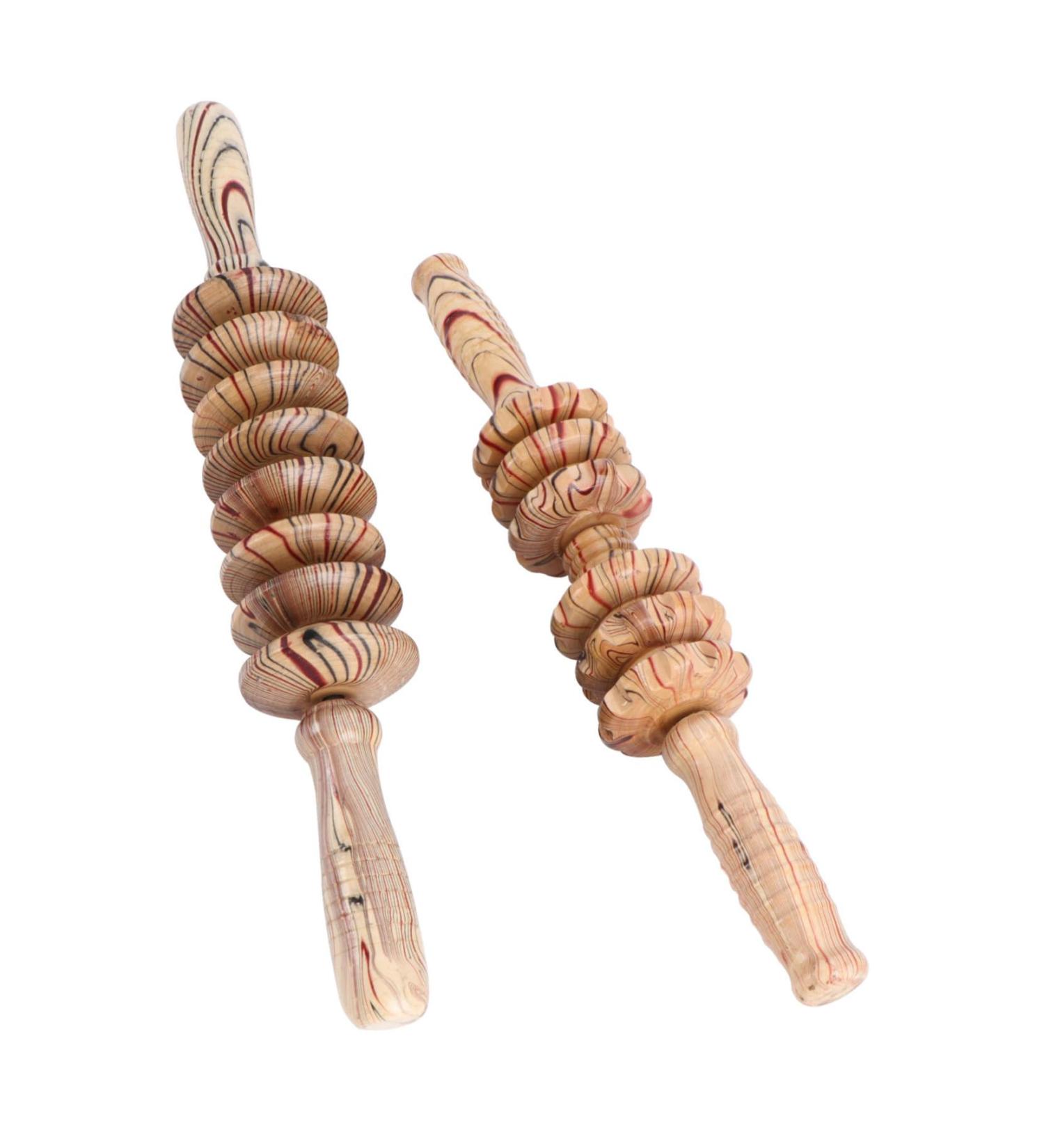 Healeved Wooden Massage Roller - 2-in-1 Handheld Muscle & Fascia Tool for Ultimate Relaxation | International Shipping Available - Buy Online on GoSupps.com