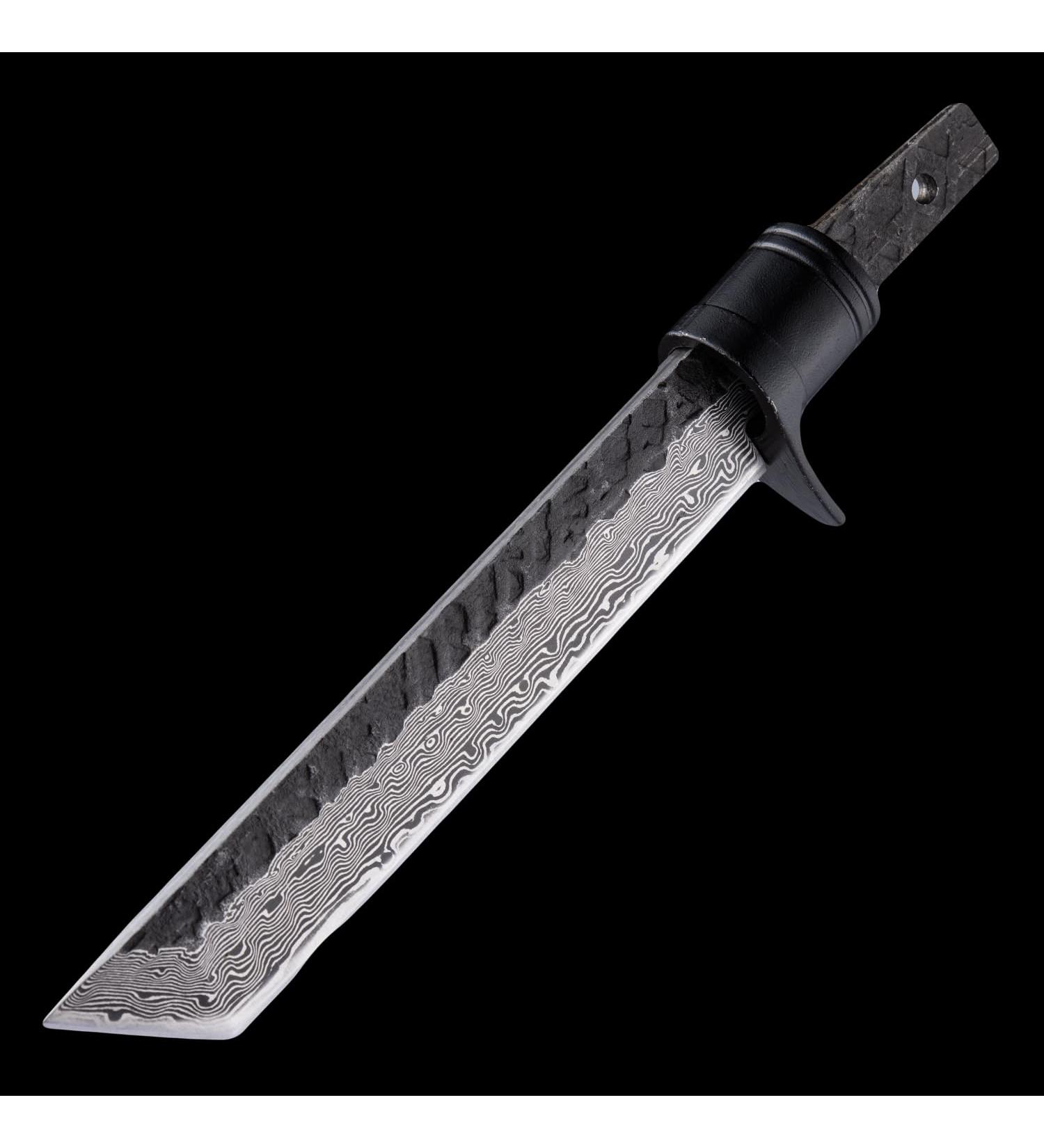 Tanto Blank Blade for Knifemaking | T10A Damascus San Mai Full Tang | DIY Custom Knife Blade for Outdoor & Camping (Includes Guard) - Buy Online on GoSupps.com