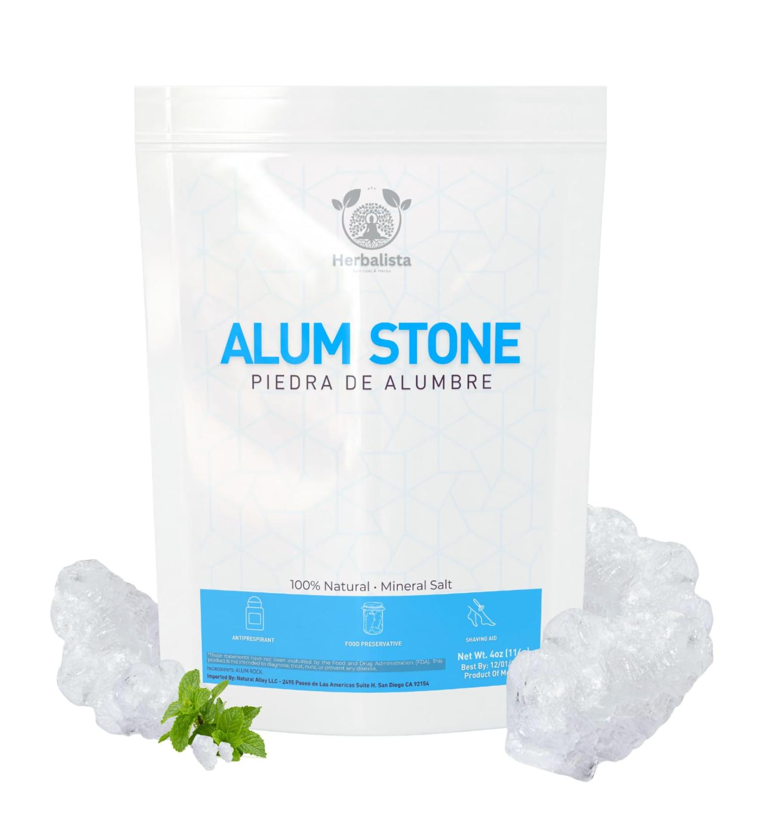 Premium Large Alum Stone 4 oz (114g) - Natural Crystal Deodorant & Antiperspirant | Multi-Purpose Shaving Stone for Skin Care & Healing | Piedra de Alumbre - Buy Online on GoSupps.com