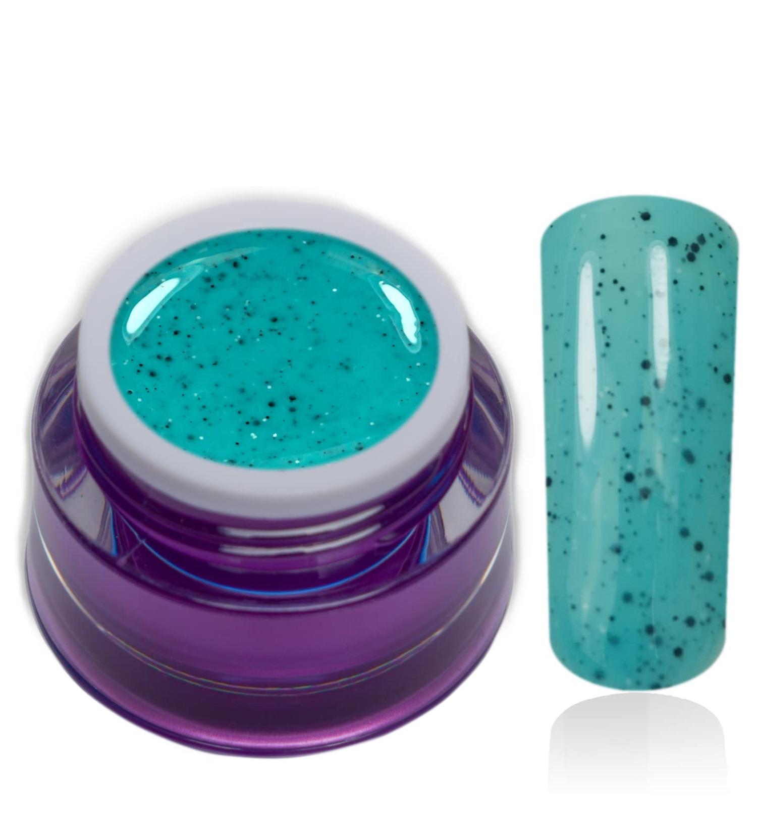 Color Gel Turquoise Milkshake Glitter Peppermint - Studio Quality UV LED Nail Gel (5ml) - RM Beautynails - Buy Online on GoSupps.com