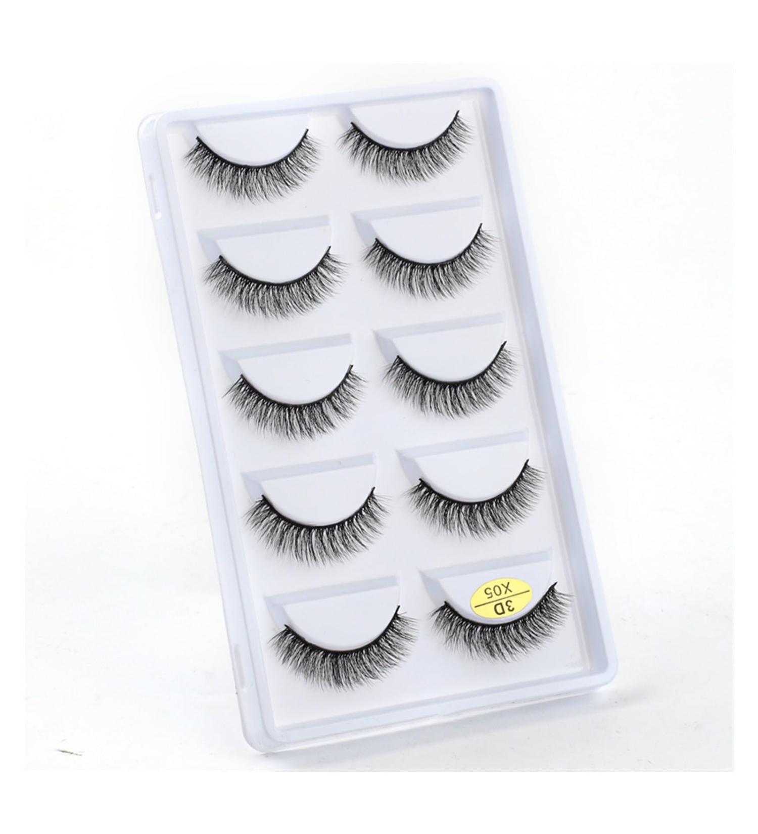 UAMOU 10/50/100 Boxes Mink Eyelashes Fluffy 3D Mink Lashes Makeup Natural Long Volume False Eyelashes Bulk Faux Cils Custom Cheerfully (Color : 5 Pairs X05 Size : 10 Boxes) - Buy Online on GoSupps.com