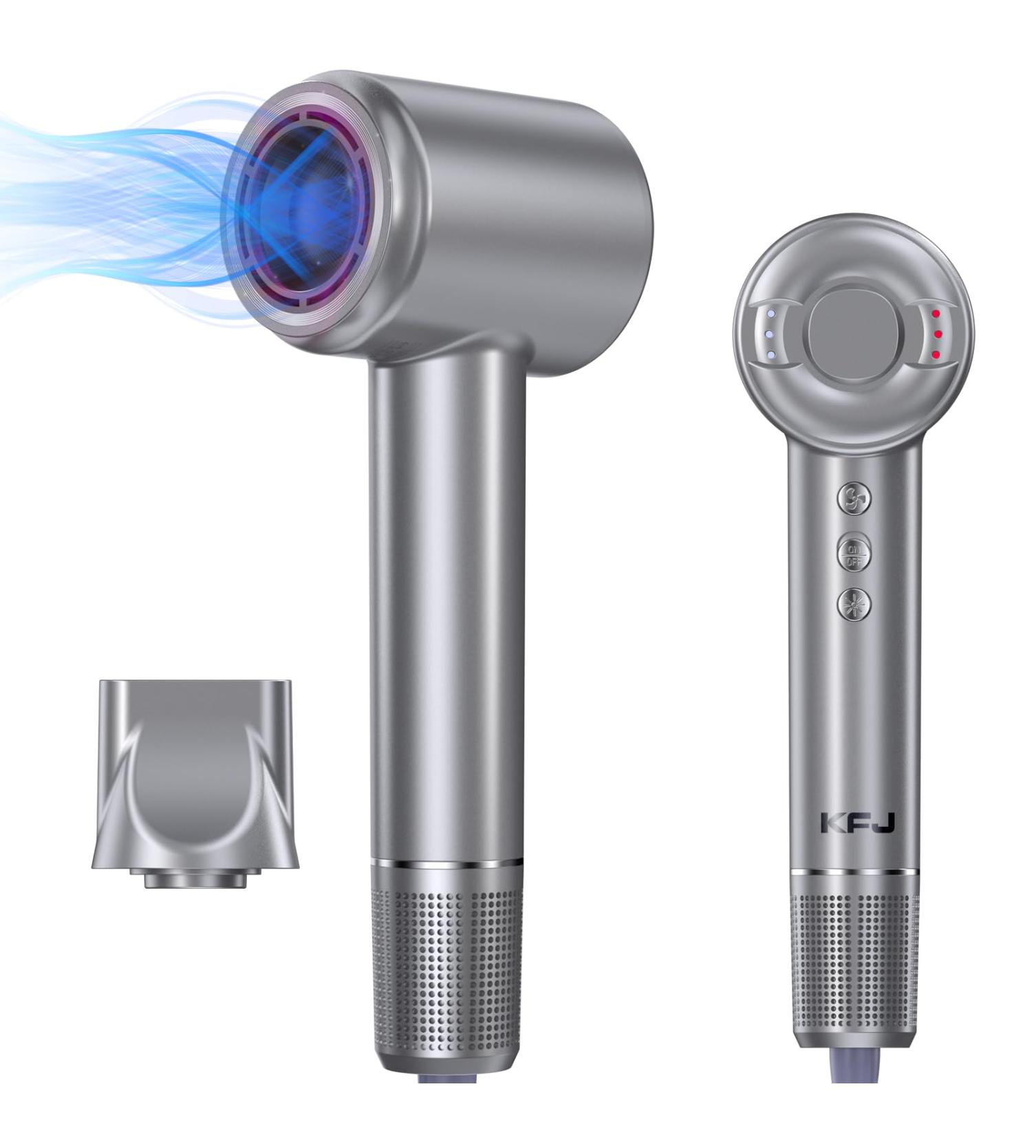KFJ 2024 High-Speed Negative Ionic Hair Dryer | 110 000 RPM Professional Blow Dryer | 1400W Low Noise Thermo-Control with Magnetic Nozzle - Buy Online on GoSupps.com