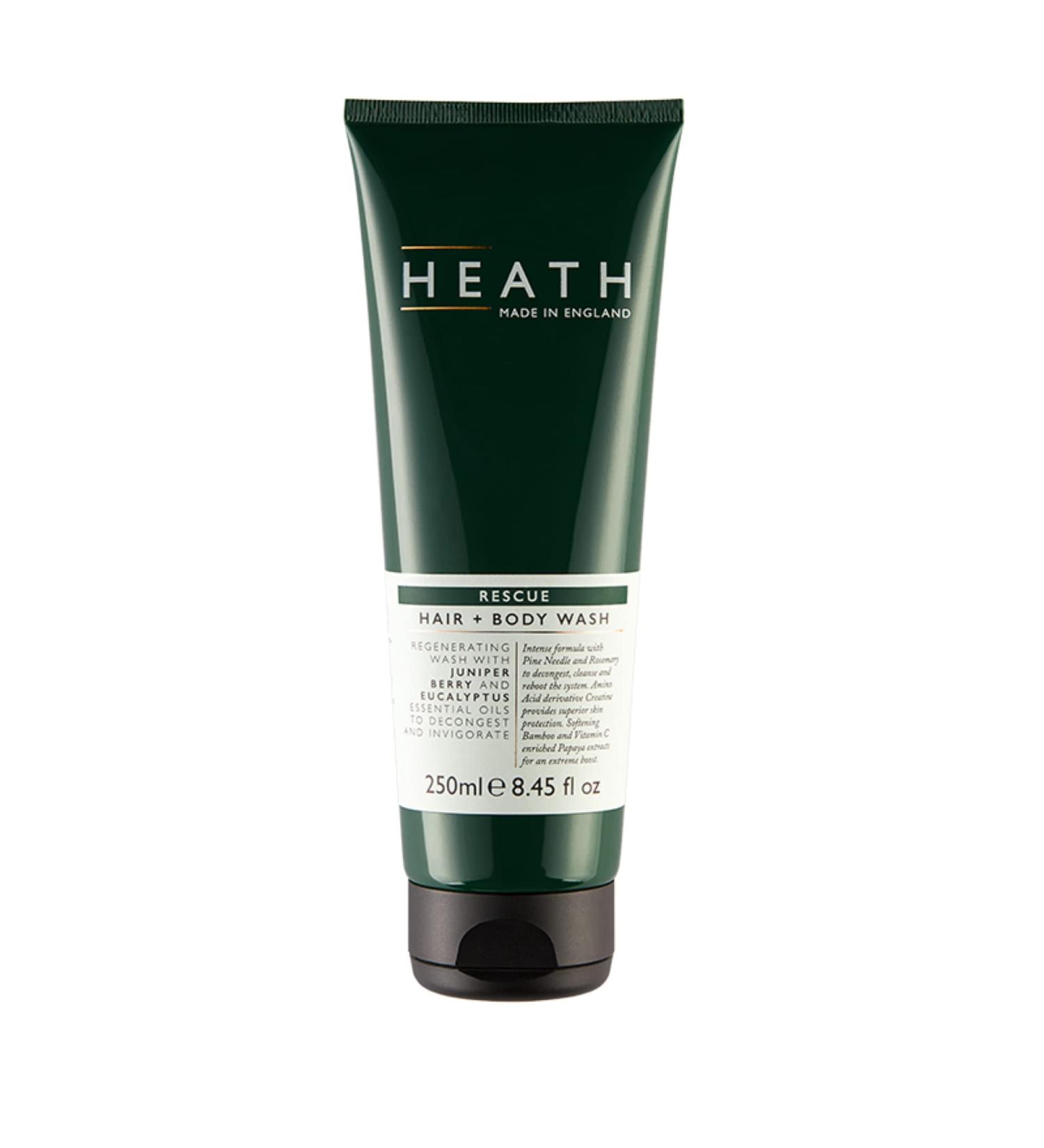 Heath Rescue Hair & Body Wash 250ml | Intense Head-Clearing Formula | Powered with Eucalyptus Pine Needle Juniper Berry and Rosemary Essential Oils to Decongest and Invigorate - Buy Online on GoSupps.com