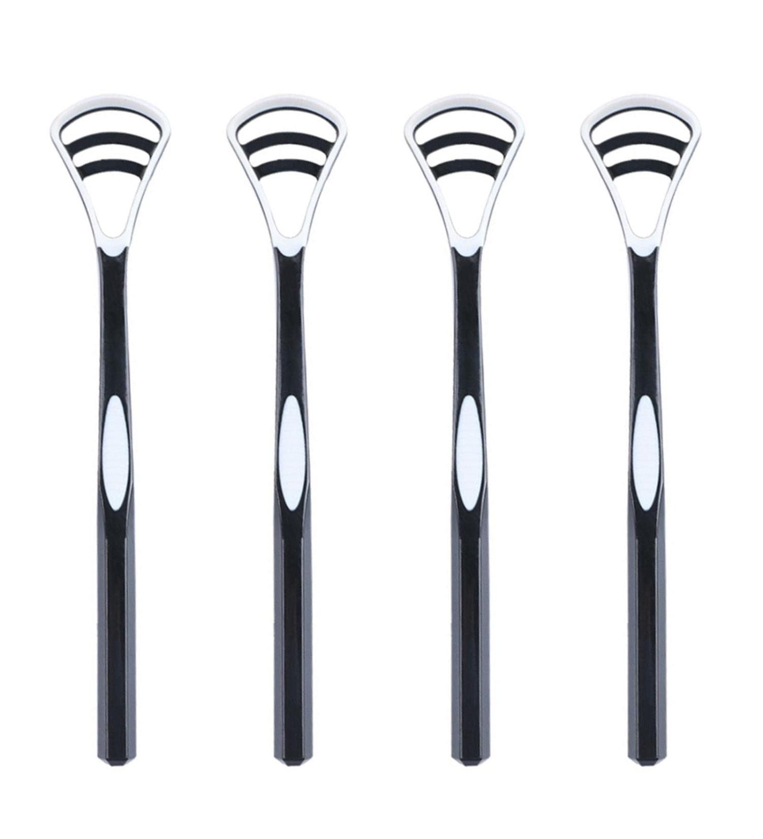 Jiakalamo 4 Pack Portable Tongue Cleaner for Fresh Breath & Oral Health - Black | International Shipping Available - Buy Online on GoSupps.com